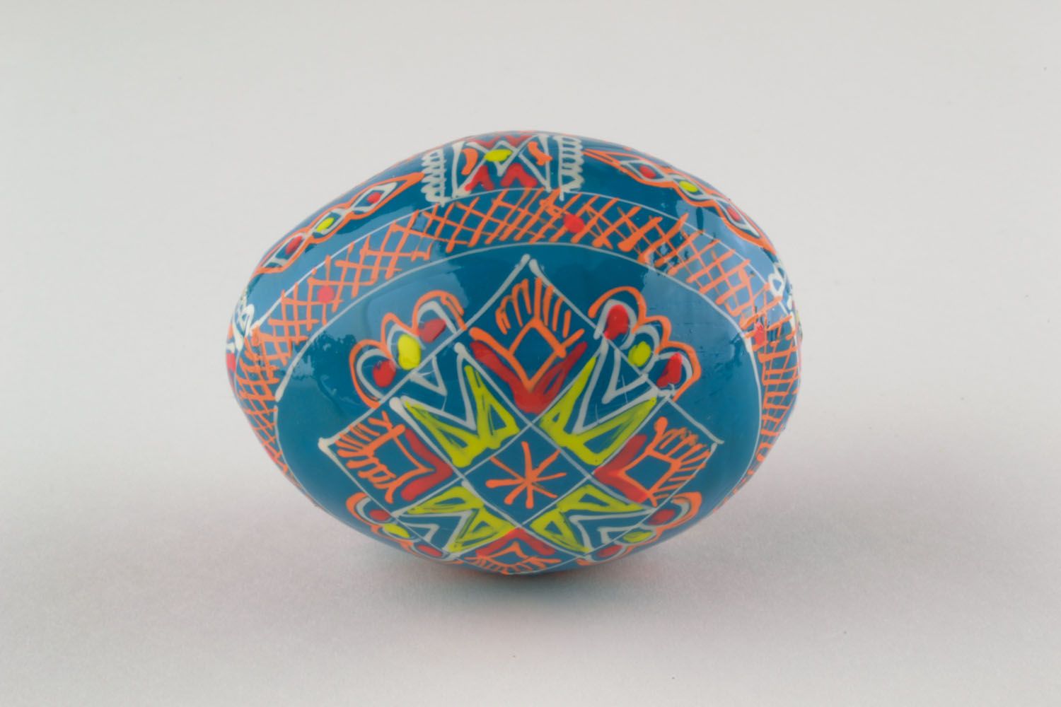 Wooden painted egg Blue photo 3