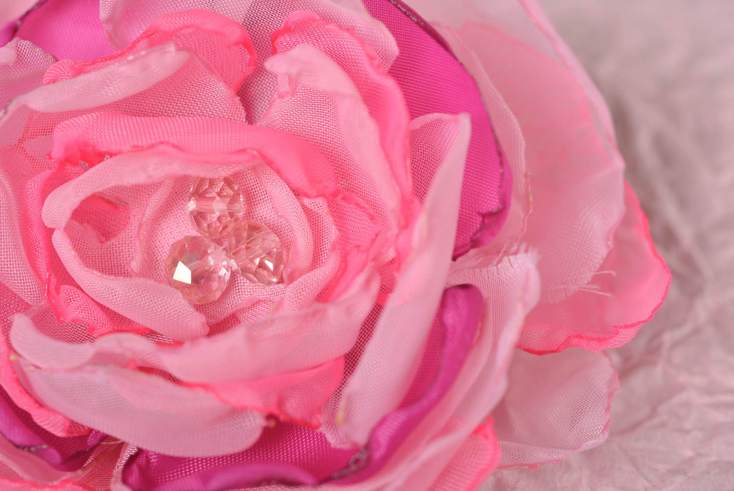 Украшение ручной работы резинка на волосы резинка с цветком розовый пион фото 2