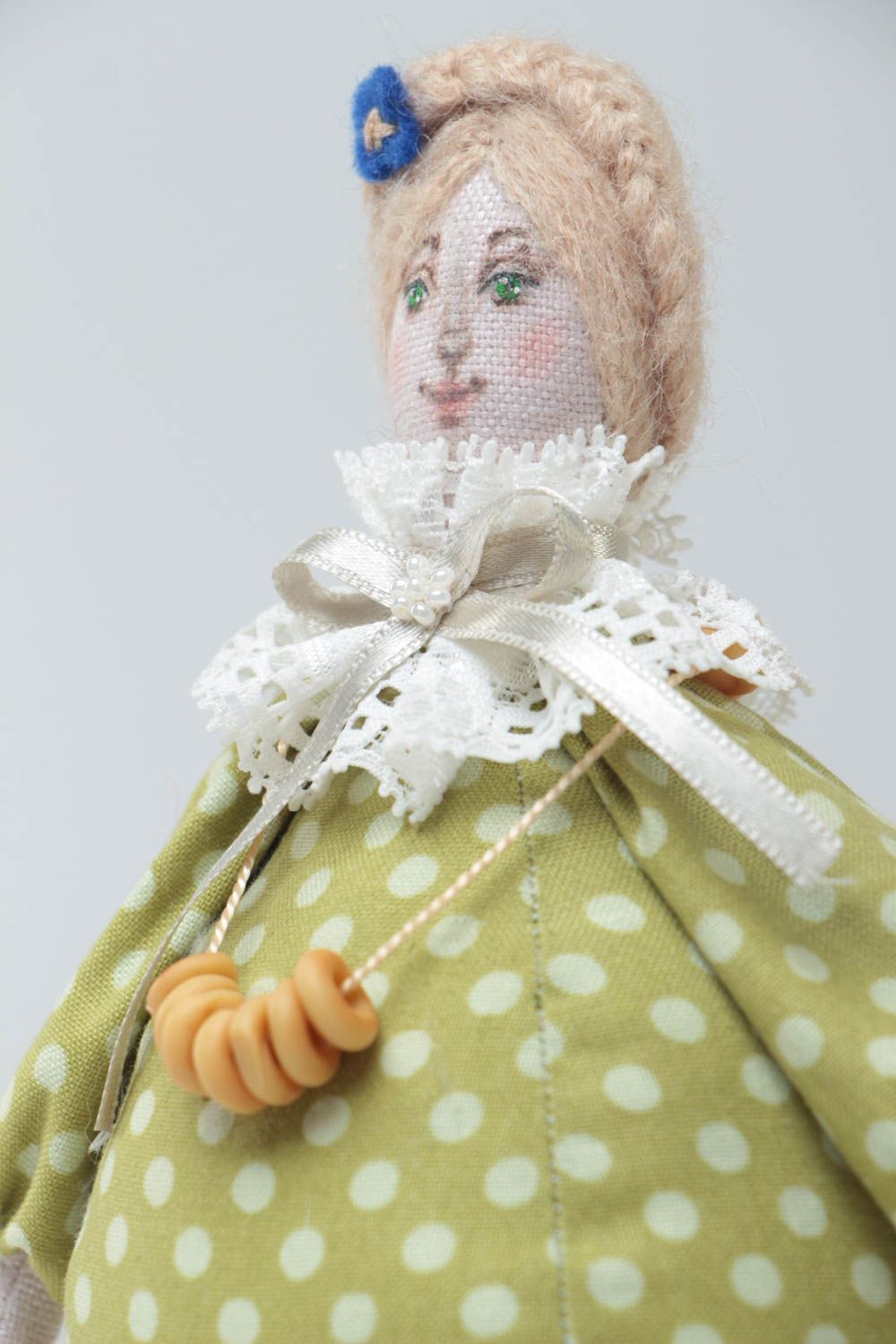 Оригинальная коллекционная текстильная кукла ручной работы красивая Чайная фея фото 3