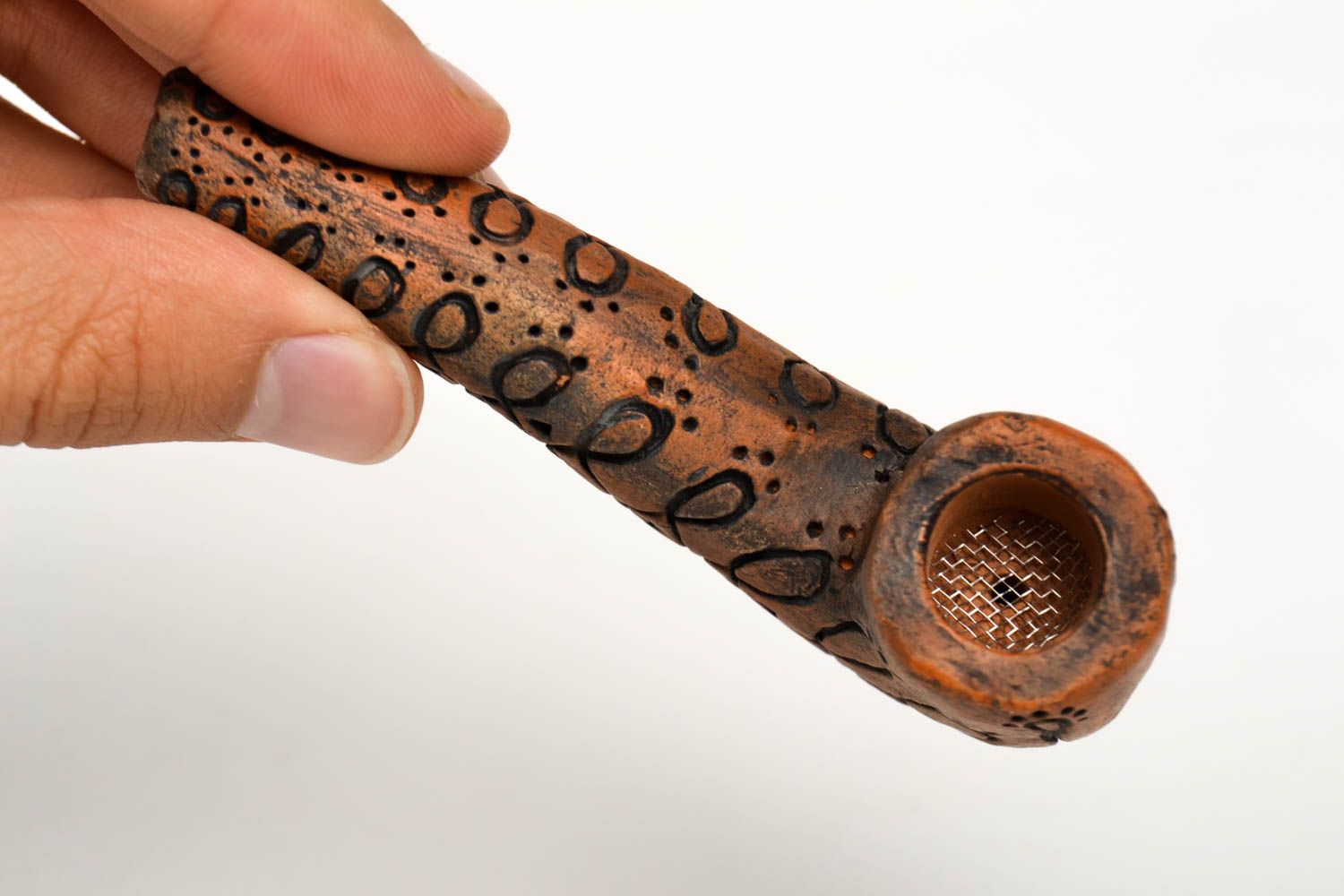Handmade smoking pipe carved smoking accessories clay smoking pipe gift for man photo 5
