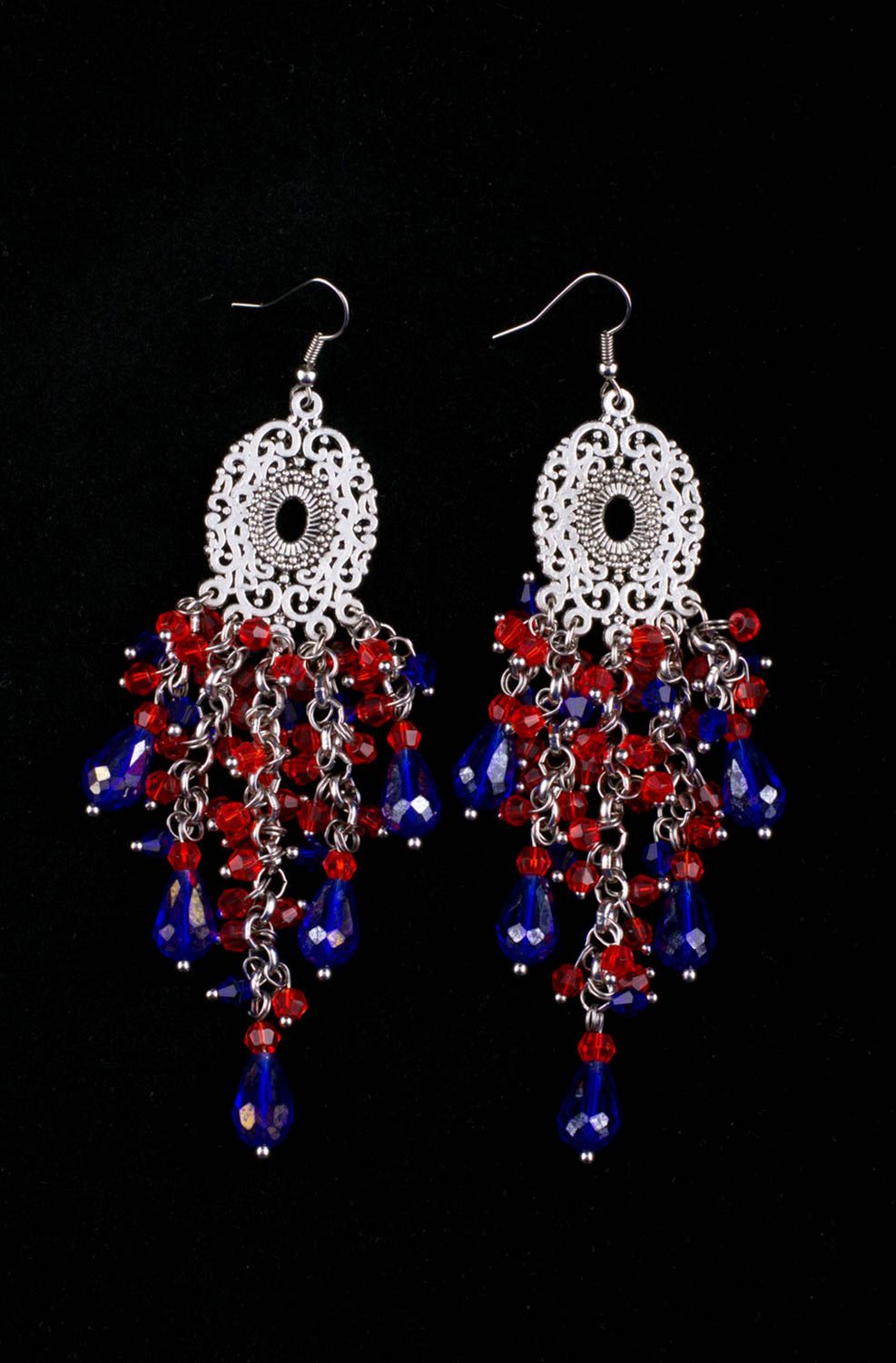 Handmade bright evening earrings elegant stylish earrings designer jewelry photo 3