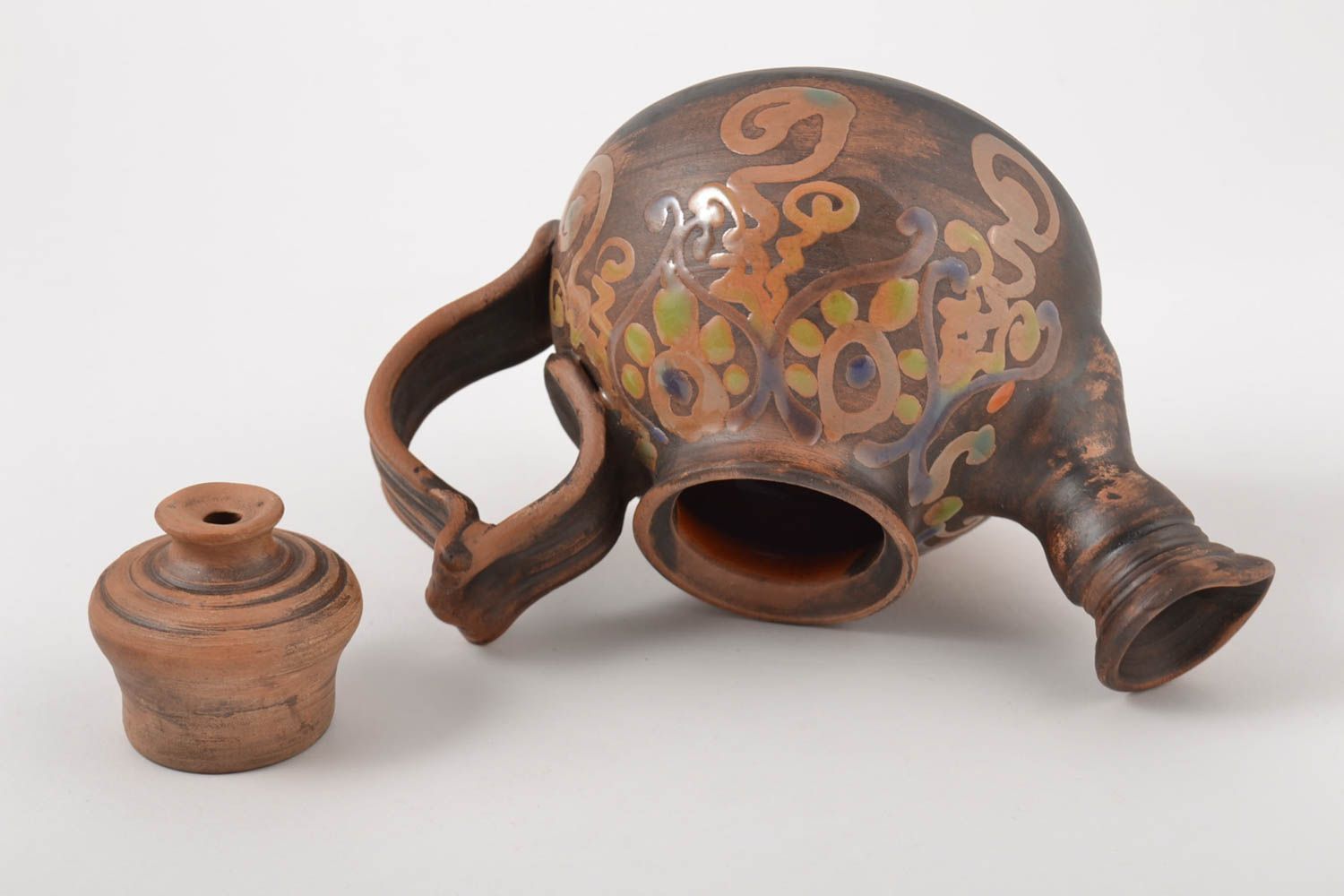 Глиняный заварочный чайник ручной работы посуда для чая посуда из керамики фото 3