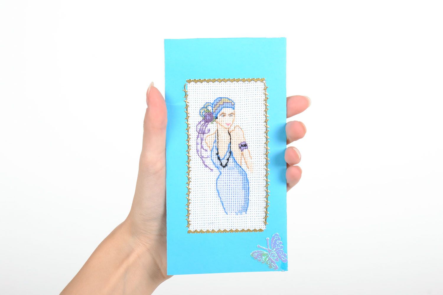 Carte de vœux originale pour femme faite main photo 5