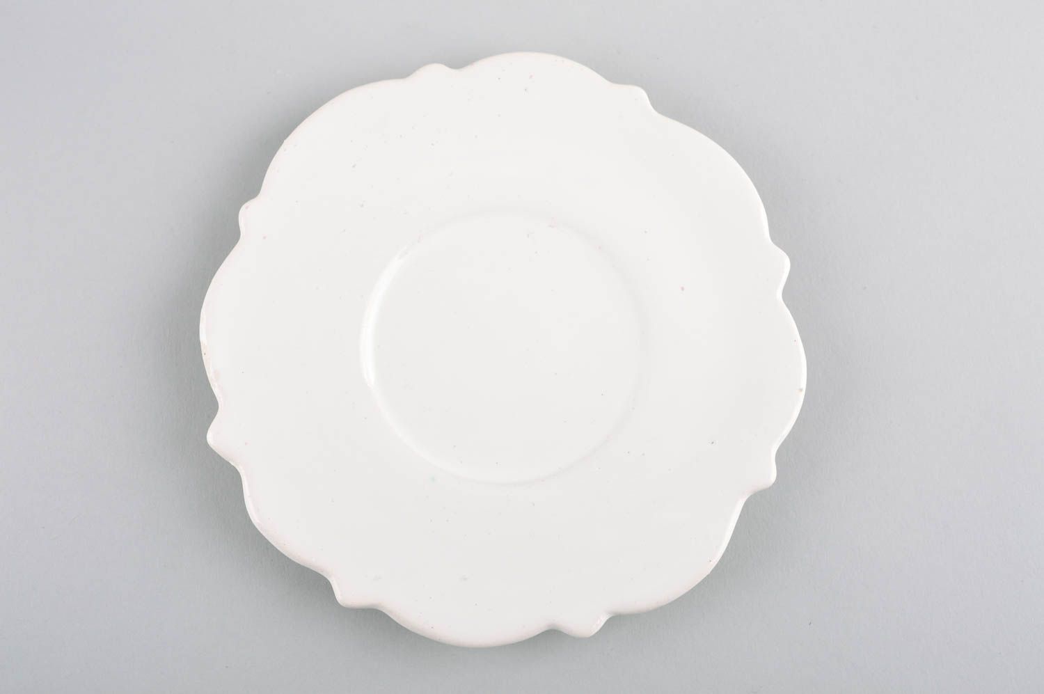 Кофейная чашка с блюдцем ручной работы чайная посуда белая элитная посуда фото 4