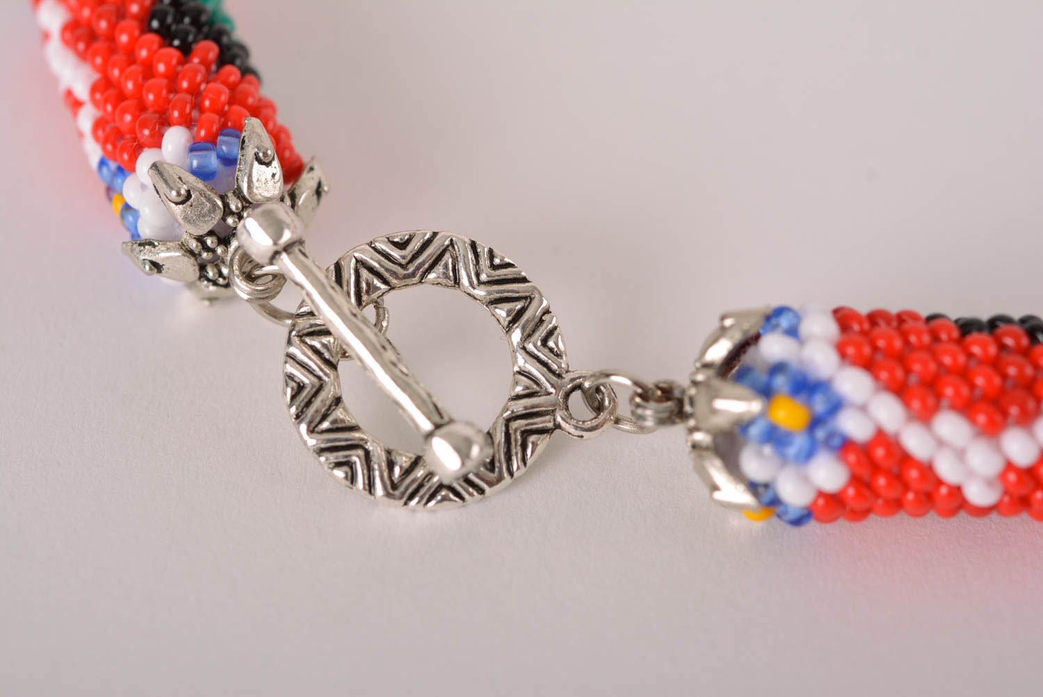 Handmade jewelry stylish necklace beaded cord necklase designer accessory  photo 4
