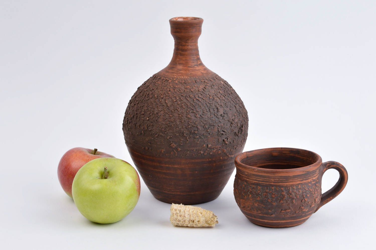 Keramik Krug handgefertigt Geschirr Set Küchen Zubehör Tasse Keramik in Braun foto 1