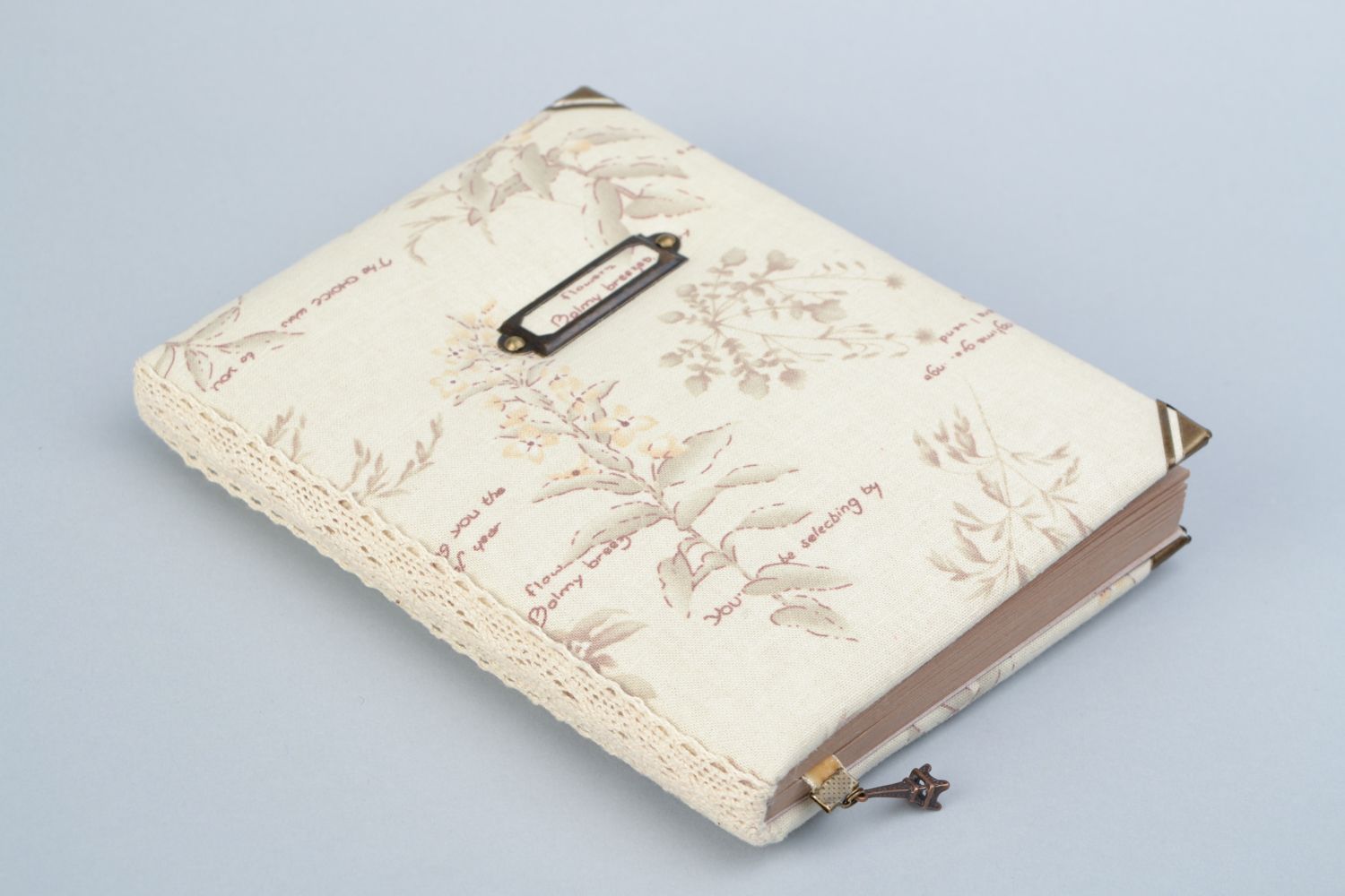 Notebook with fabric cover in vintage style photo 5