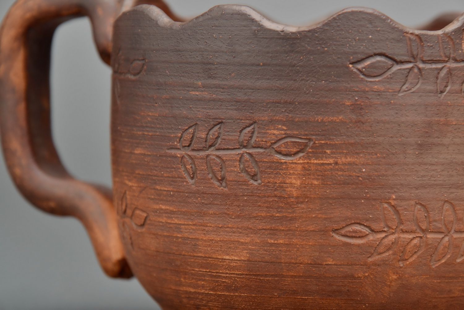 Tasse céramique fait main Mug original argile blanche Vaisselle design pratique photo 4