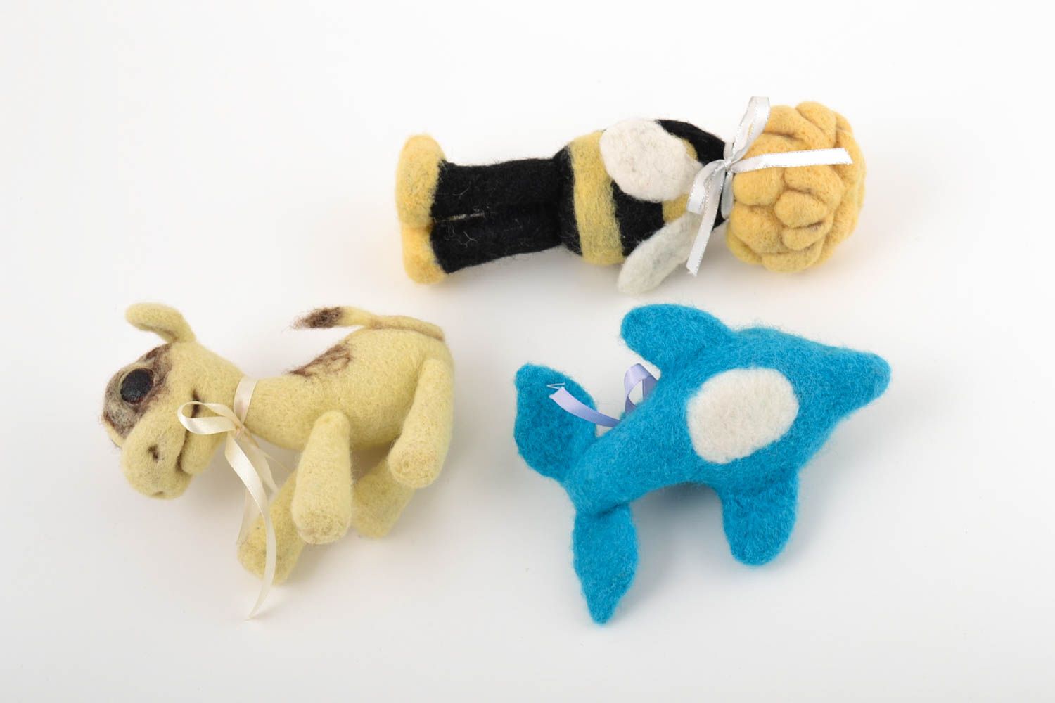 Игрушки ручной работы интерьерные игрушки набор из трех изделий мягкие игрушки фото 4