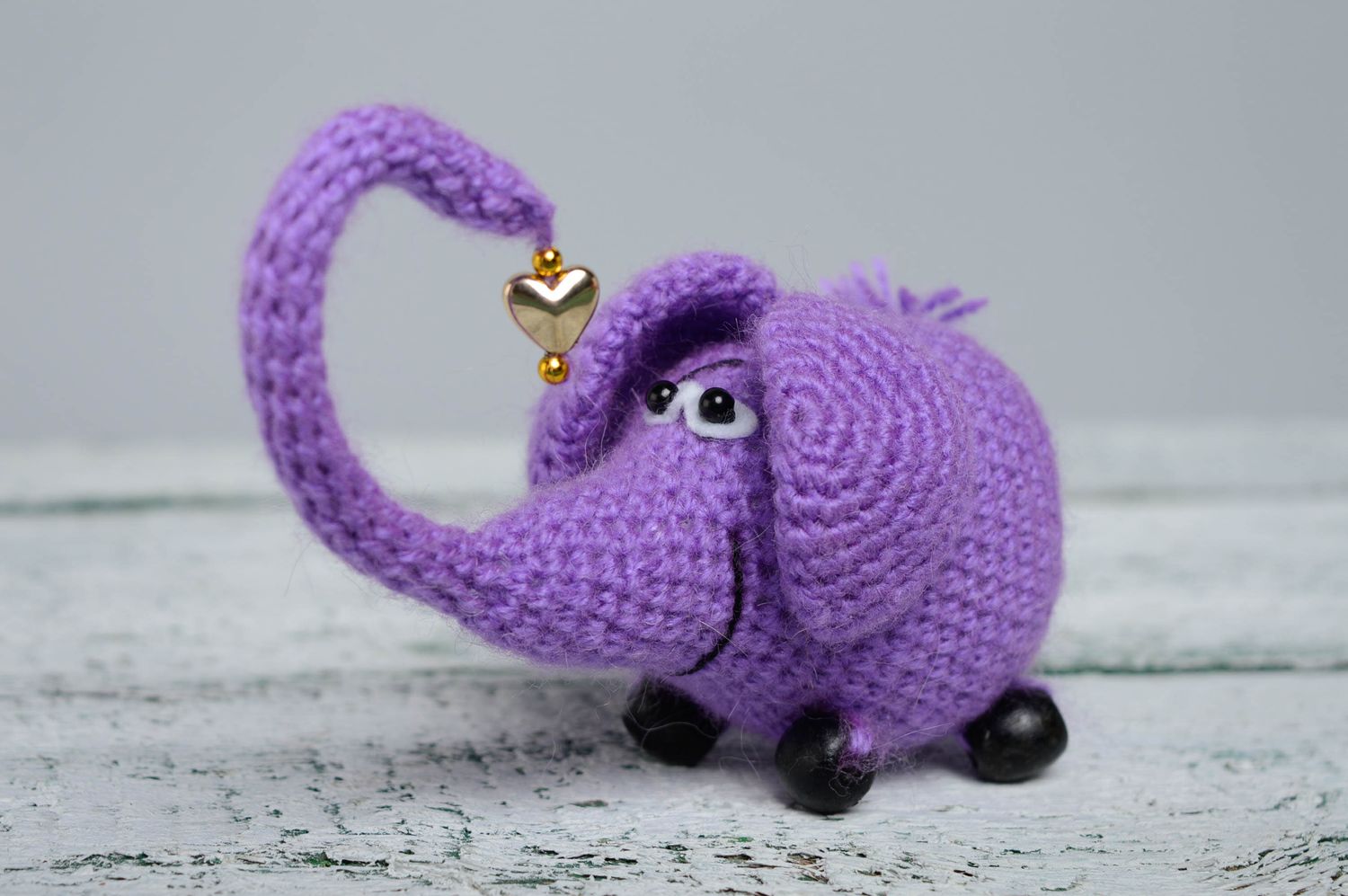 Peluche tricotée au crochet faite main Éléphant photo 1