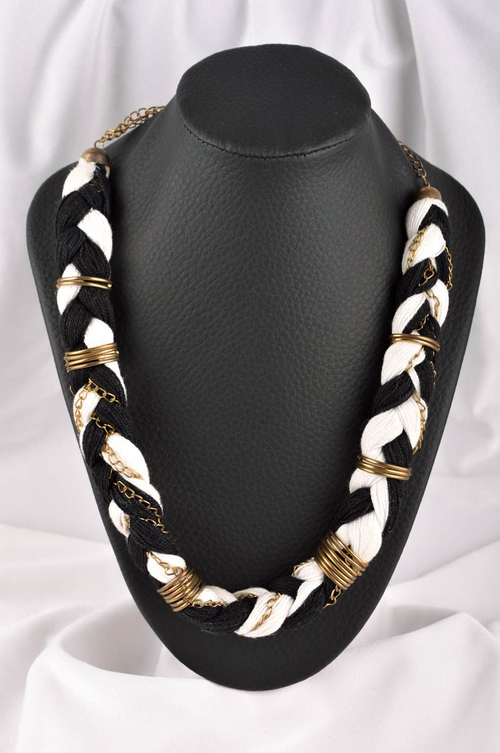 Beautiful handmade necklace designer braided accessories stylish unusual jewelry photo 1