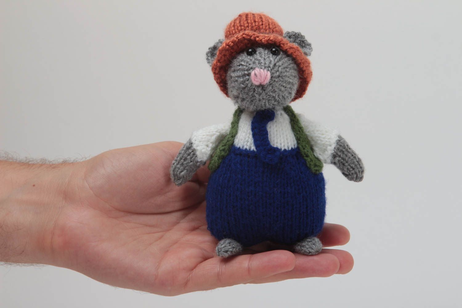 Handmade stuffed toy interior little mouse doll unique present for children photo 5