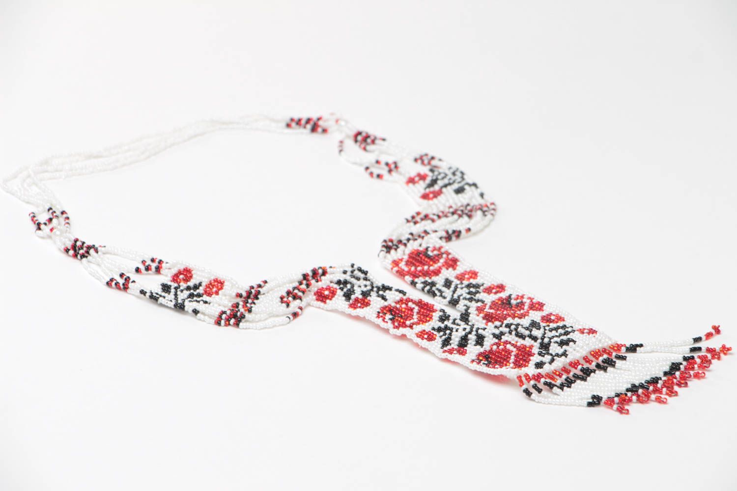 Designer handgemachtes schönes grelles Ethno Collier aus Glasperlen für Frauen foto 3