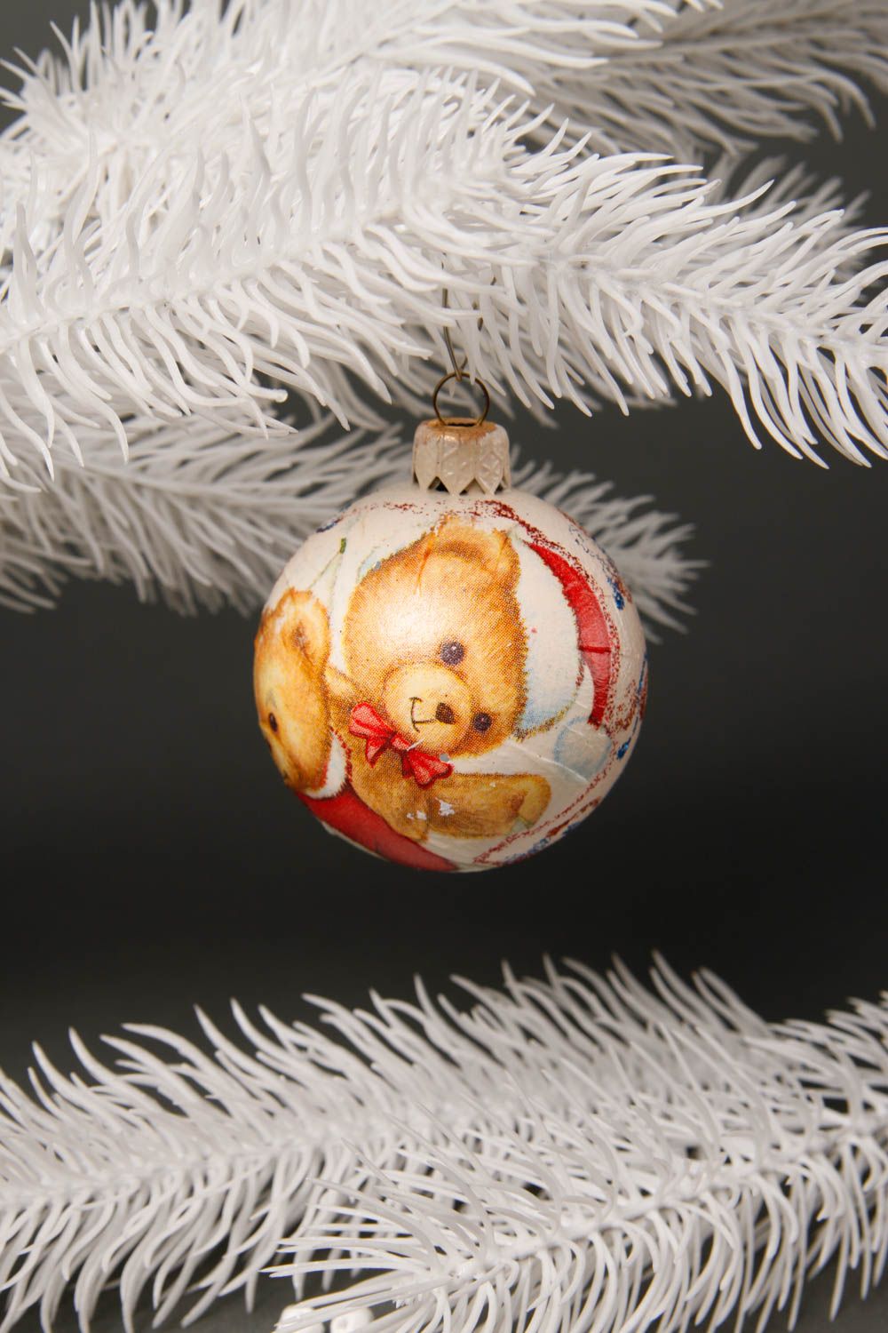 Boule de Noël Décoration du sapin faite main avec oursons Décoration Nouvel An photo 1