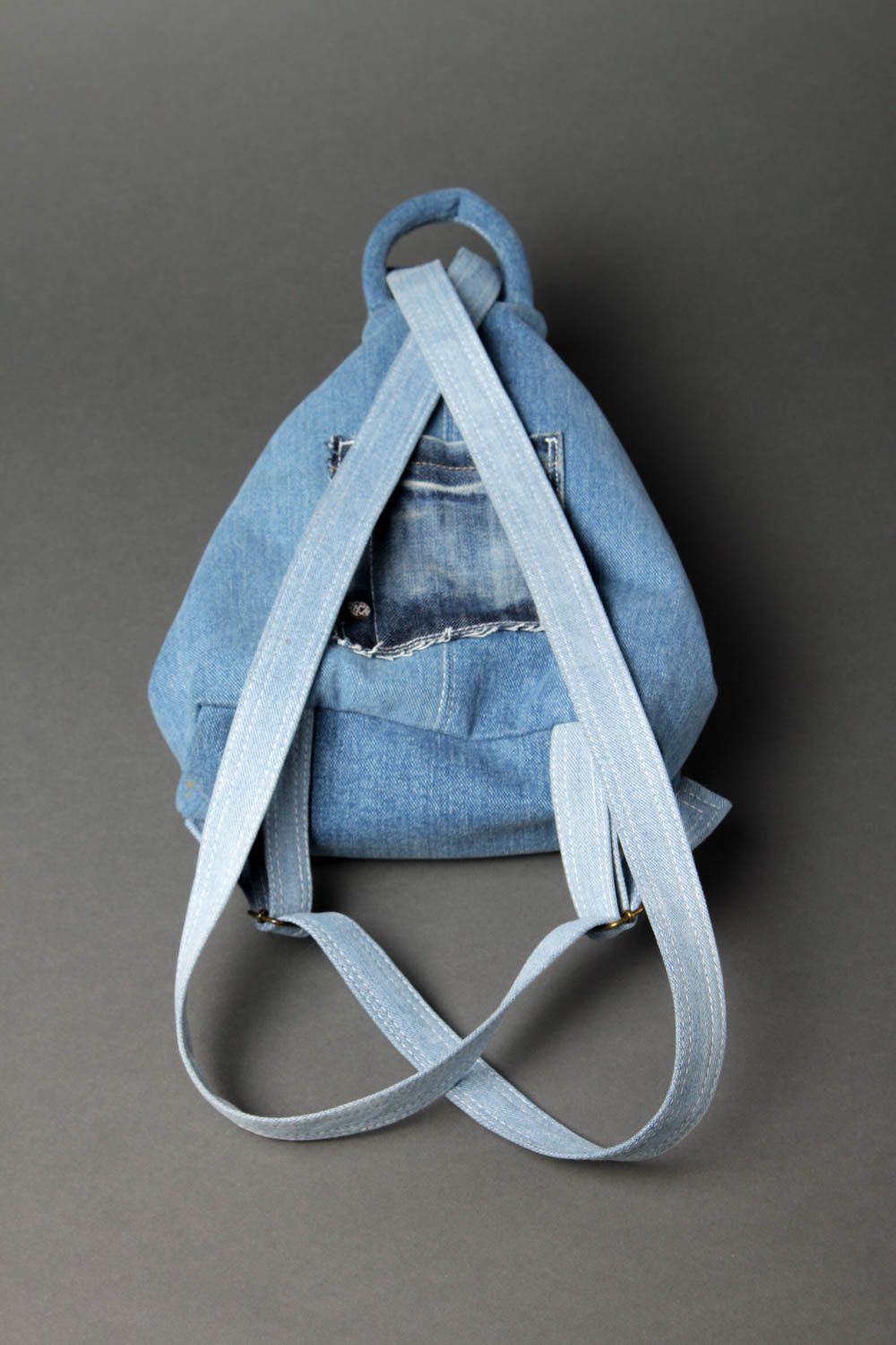 Сумка ручной работы джинсовый рюкзак женская сумка с рисунком песика красивая фото 2