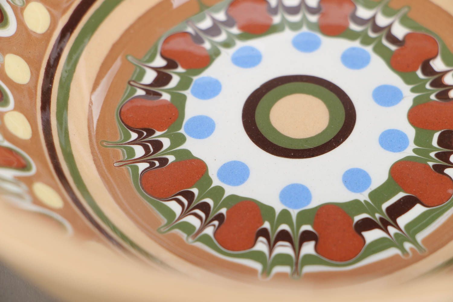 Beautiful handmade ceramic bowl painted with glaze 500 ml photo 4