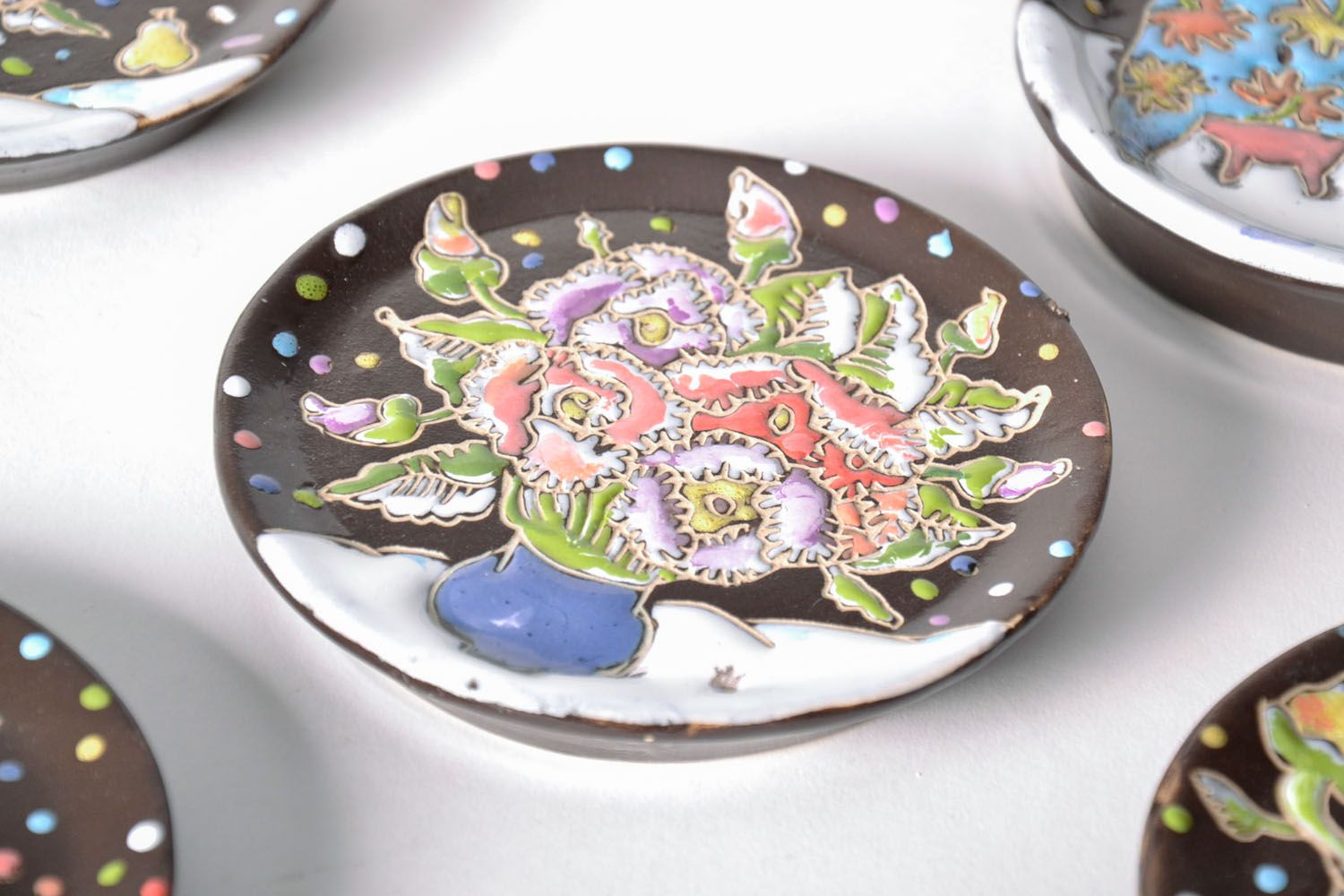 Decorative plate Flowers on the Snow photo 1