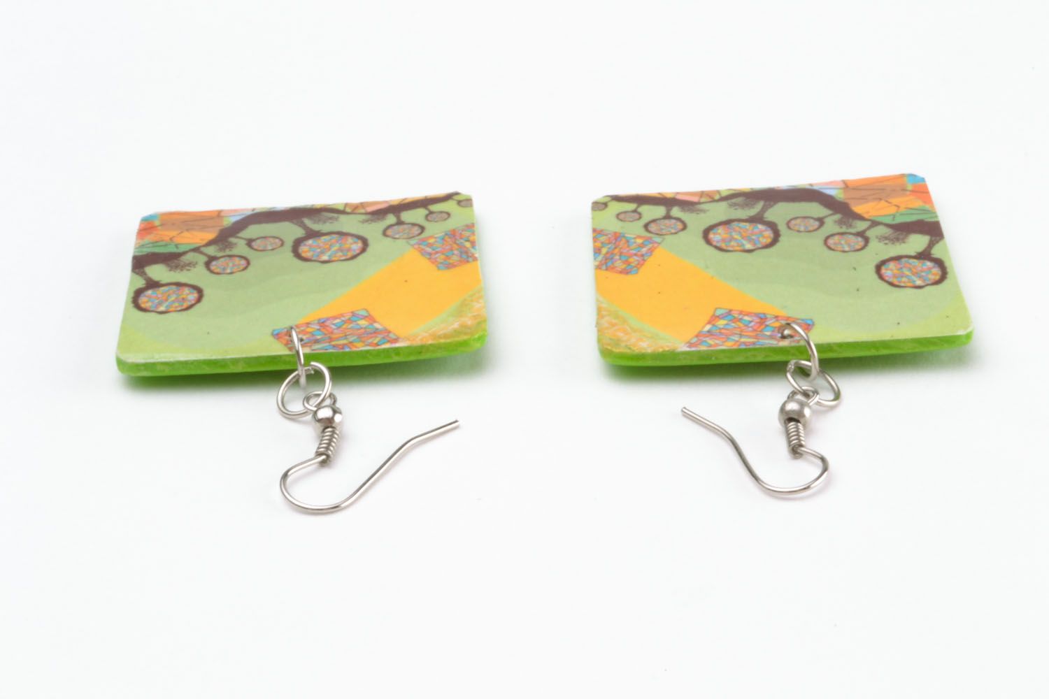 Polymer clay earrings Abstraction photo 5