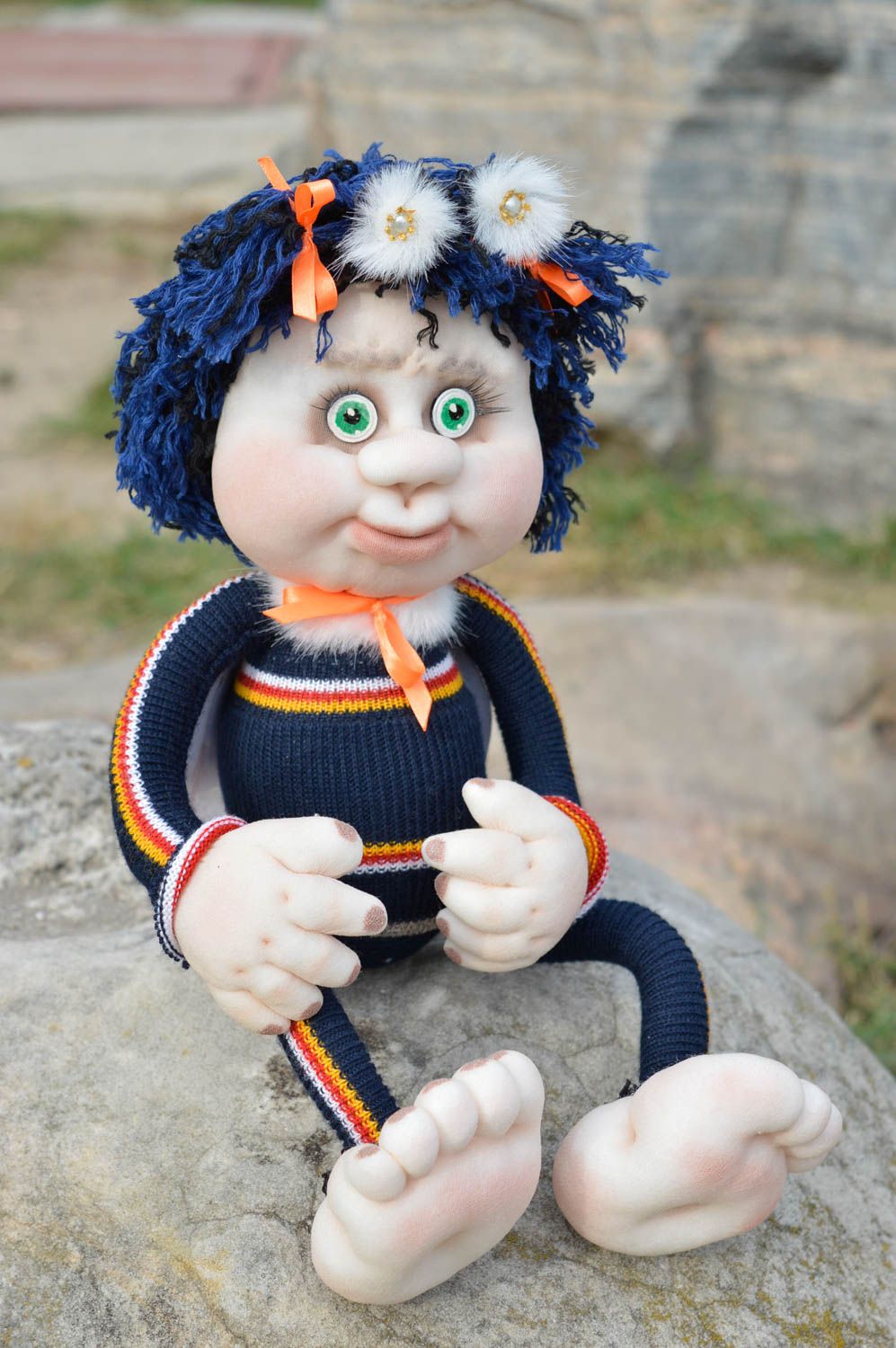 Авторская кукла игрушка ручной работы дизайнерская кукла оригинальная чулочная фото 1