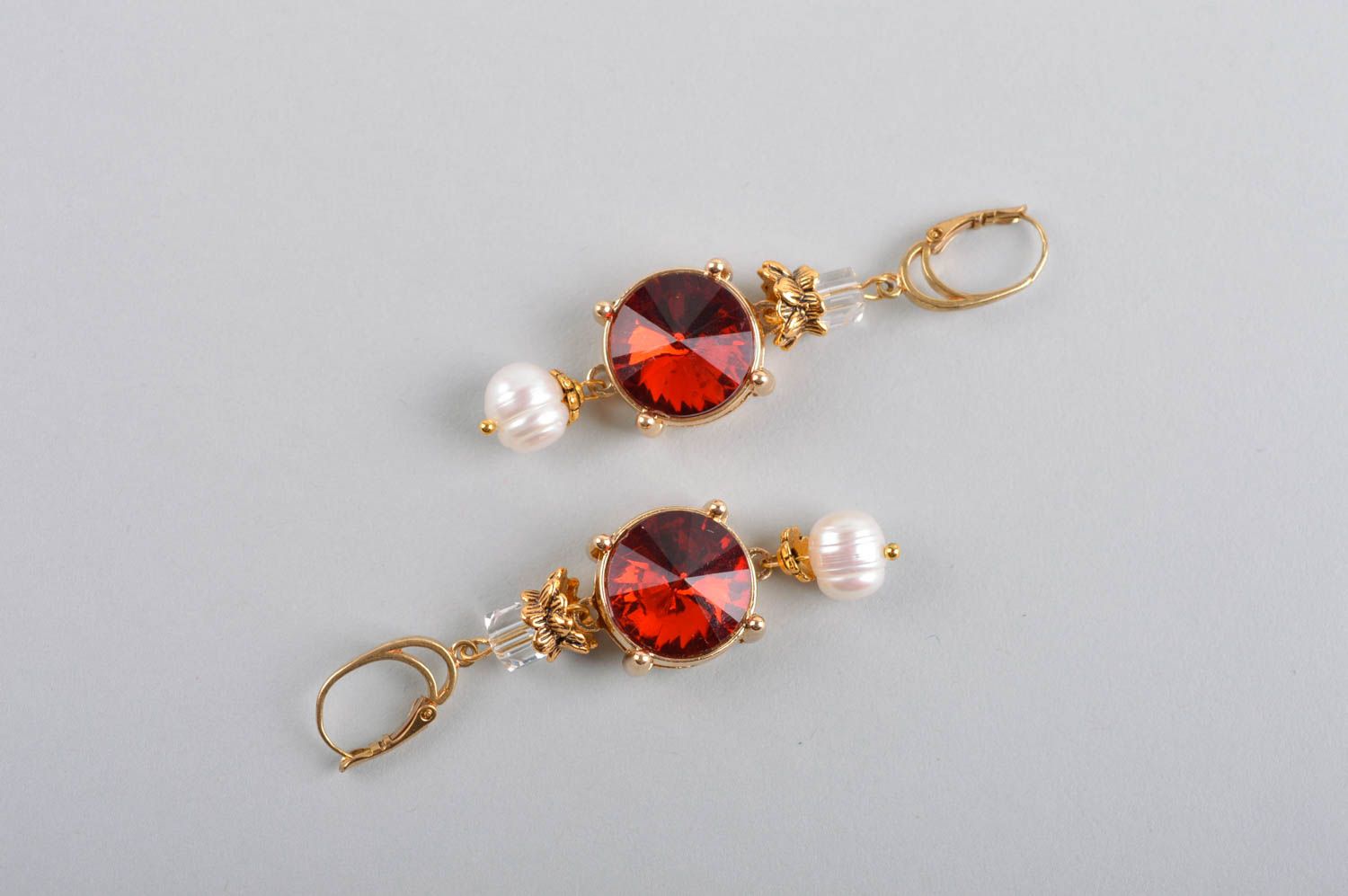 Handmade earrings designer accessories gemstone jewelry dangling earrings photo 5
