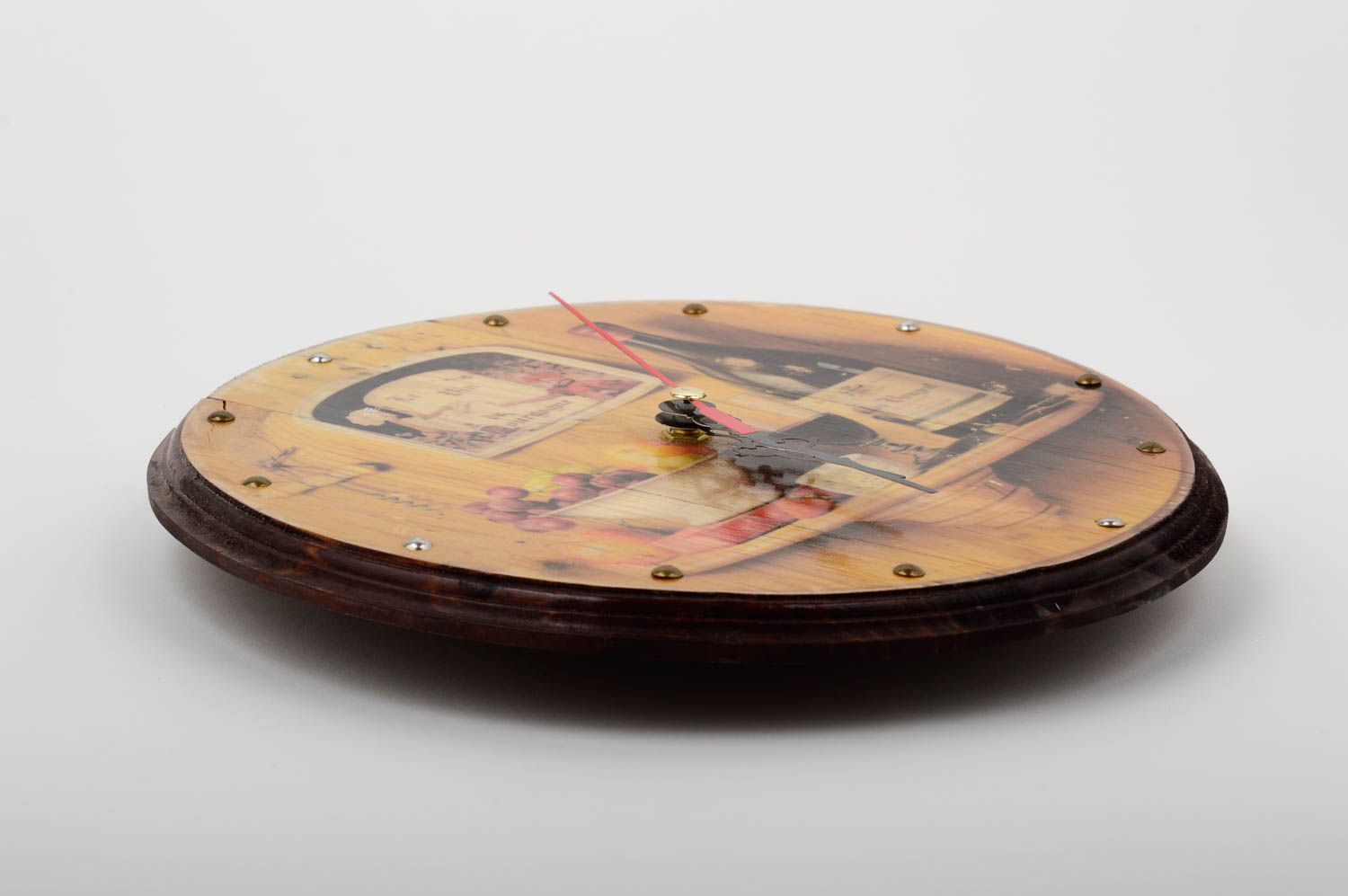 Настенные часы ручной работы часы на кухню из фанеры необычные часы с принтом фото 4