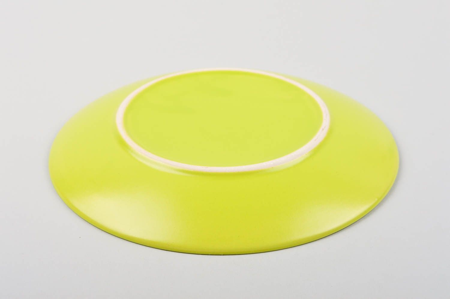 Расписная тарелка ручной работы керамическая тарелка глиняная посуда Цветы фото 5