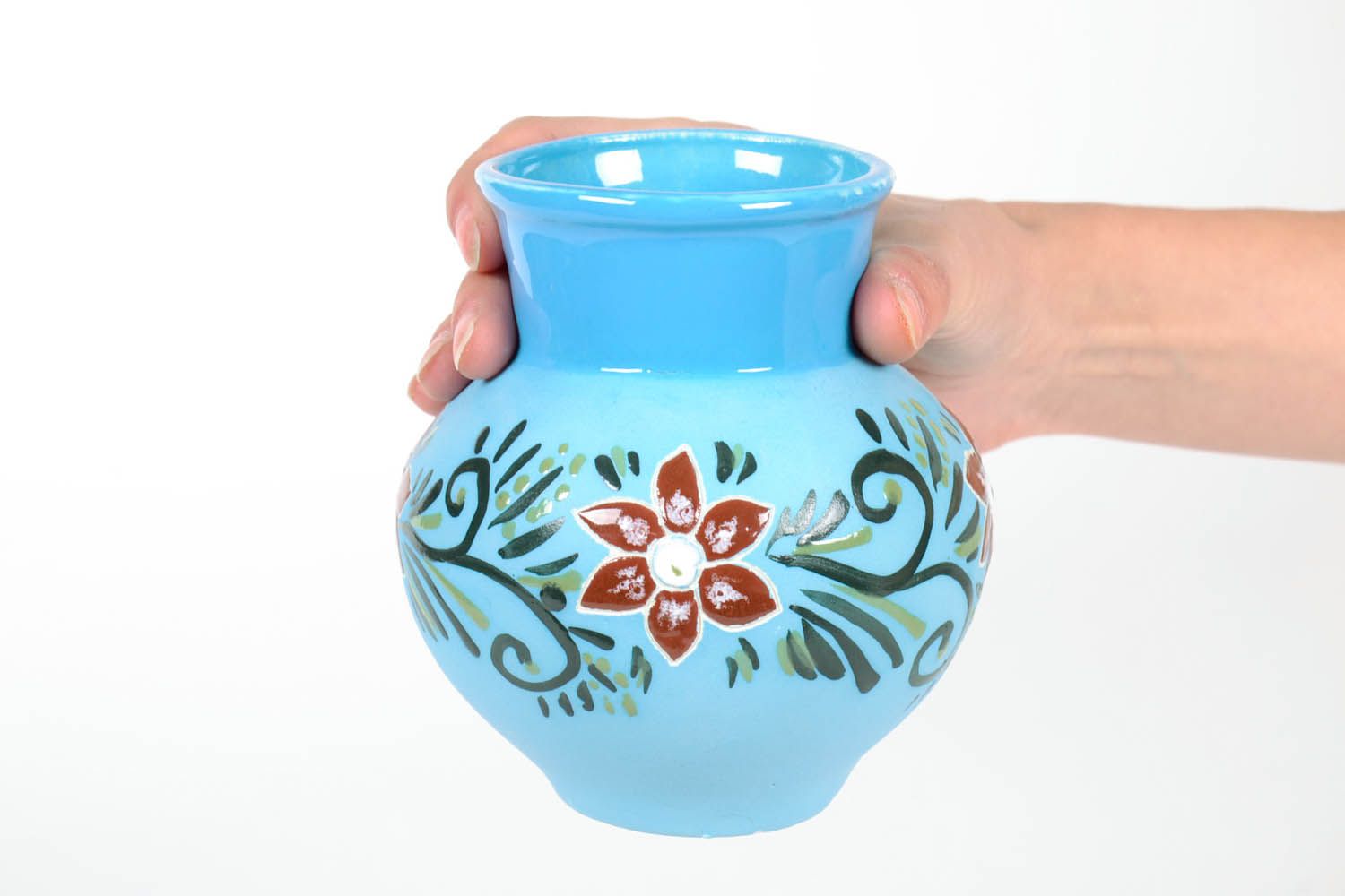 Blaue keramische Vase foto 2