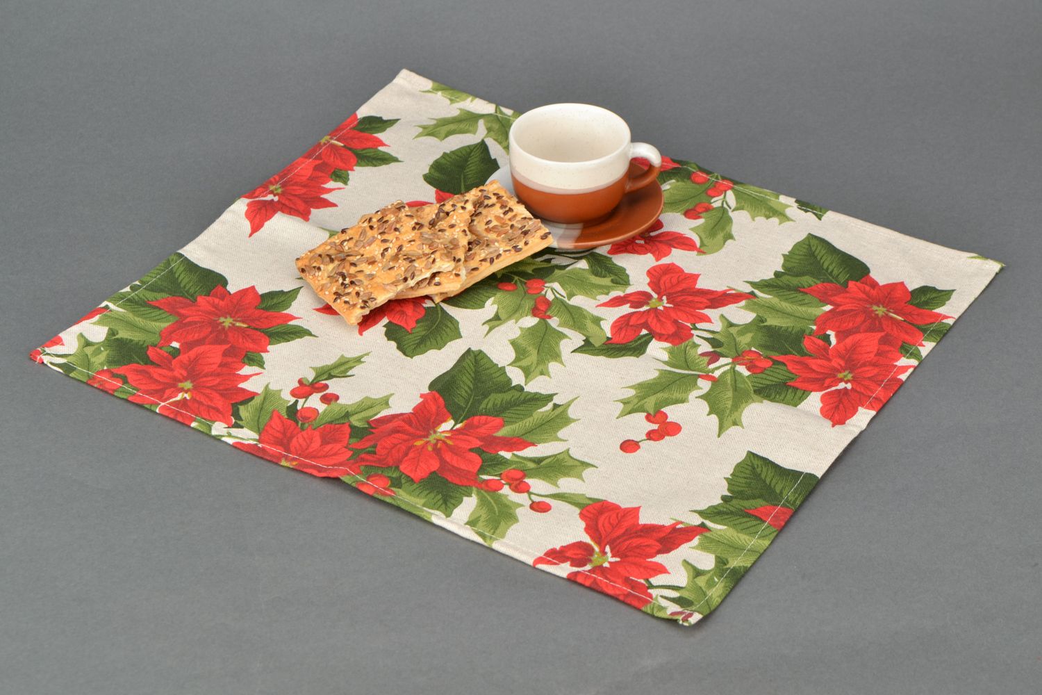 Decorative Christmas fabric napkin photo 1