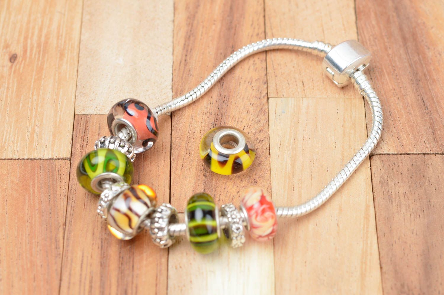 Beautiful handmade glass bead colorful glass beads jewelry making supplies photo 4