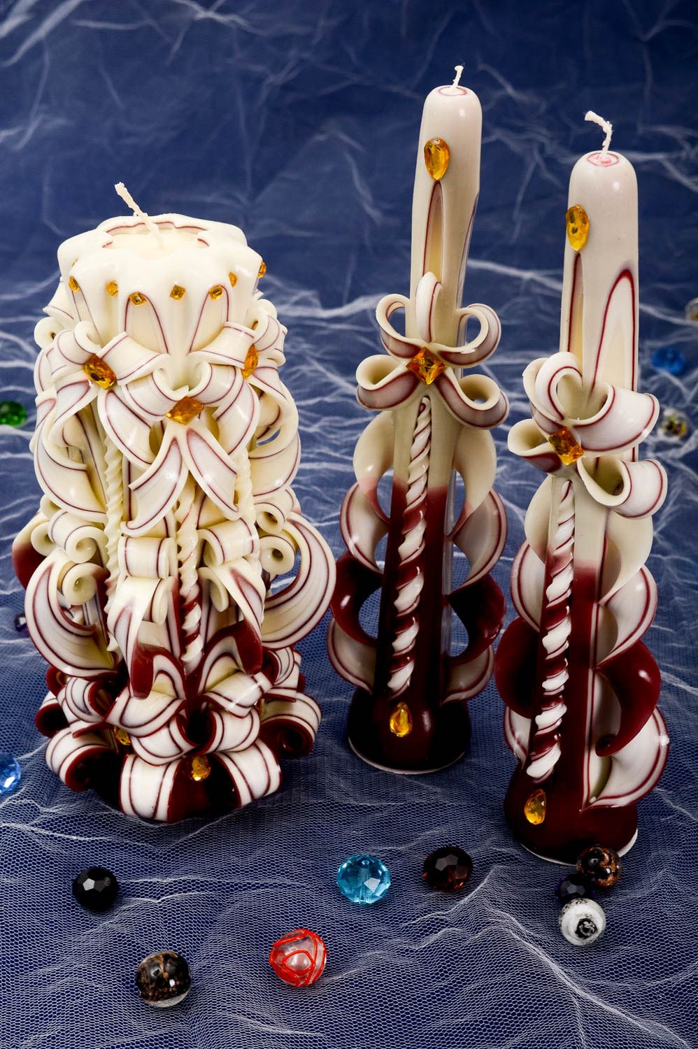 Handmade Kerzen Geschenk Deko Kerzen 3 Stück Wachs Kerzen Hochzeit Accessoires foto 1
