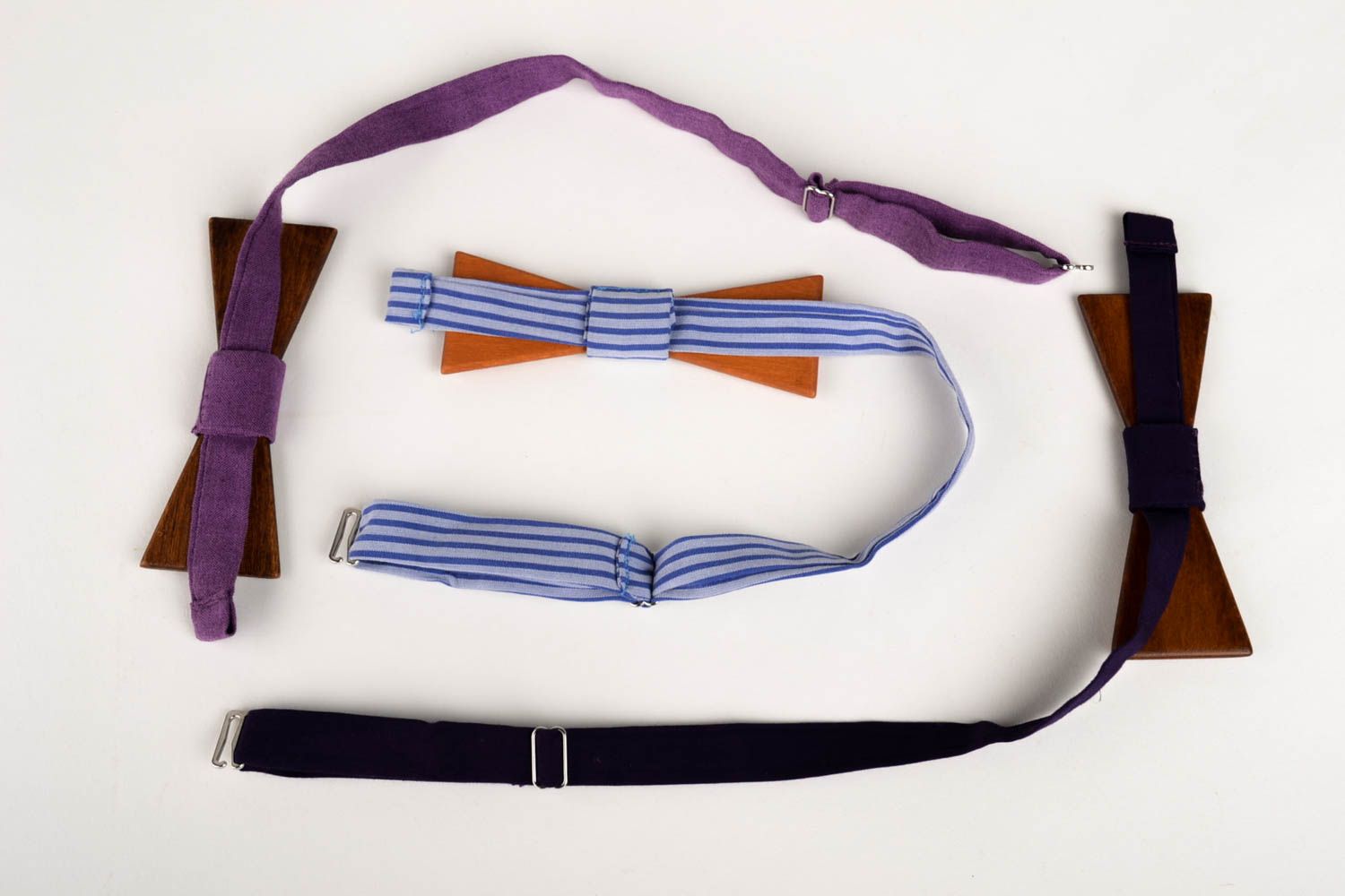 Handmade designer wooden bow ties 3 male cute accessories unusual bow ties photo 2