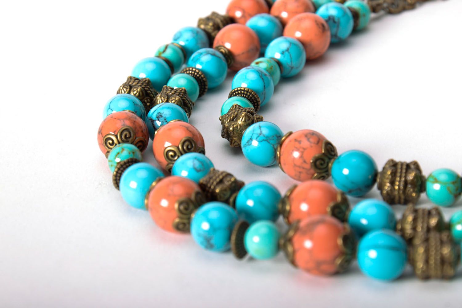 Multi row turquoise necklace photo 4