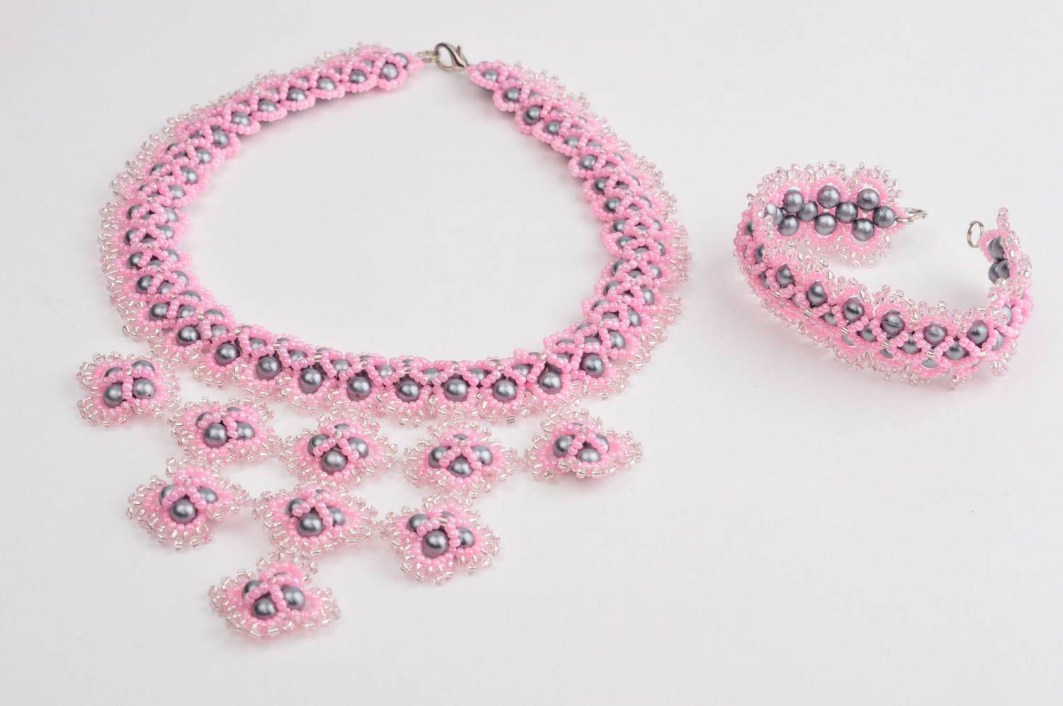 Unusual handmade necklace designer beaded bracelet stylish beautiful jewelry photo 4