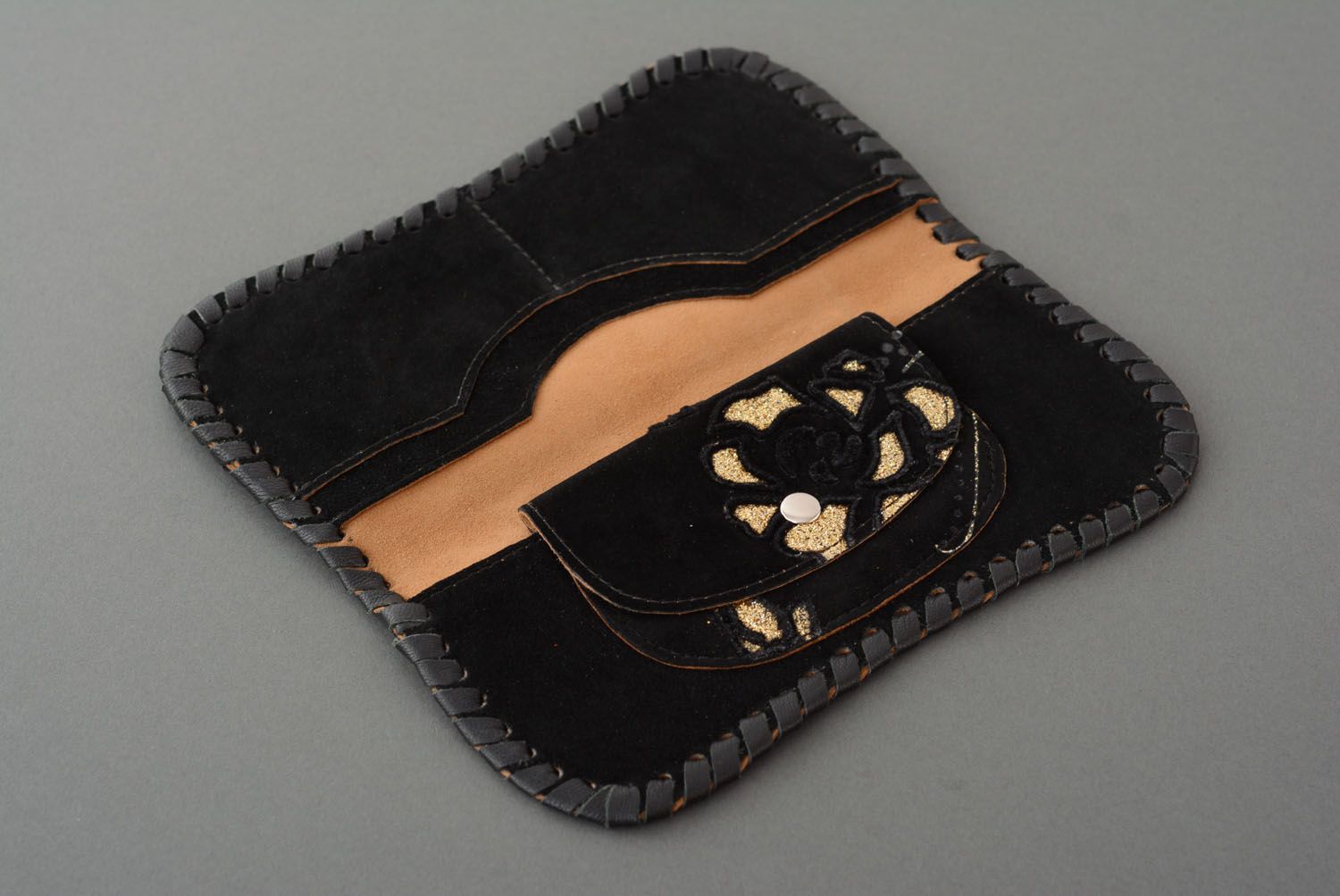 Homemade leather purse photo 2