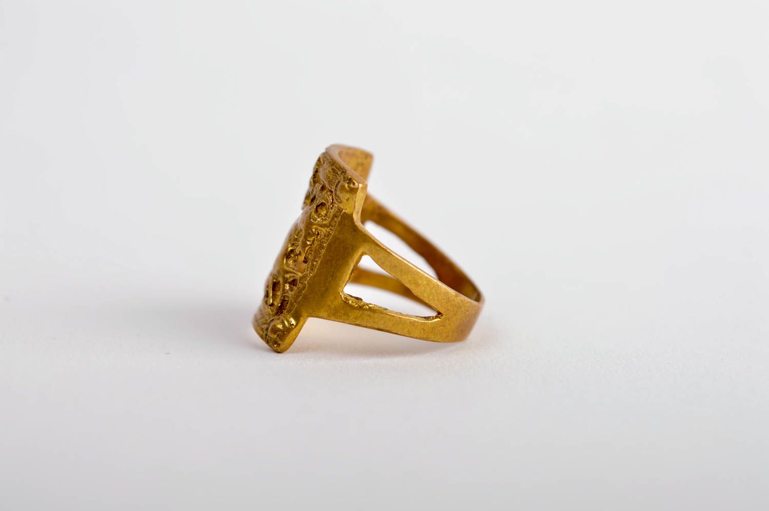 Кольцо ручной работы украшение из латуни модное кольцо маленькое необычное фото 4