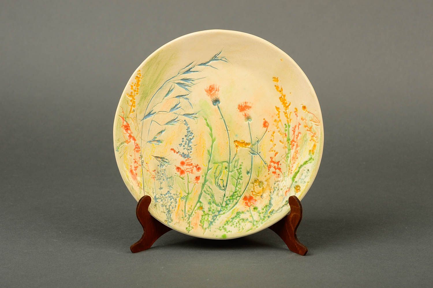 Unusual handmade ceramic plate stylish kitchenware ideas table setting photo 1