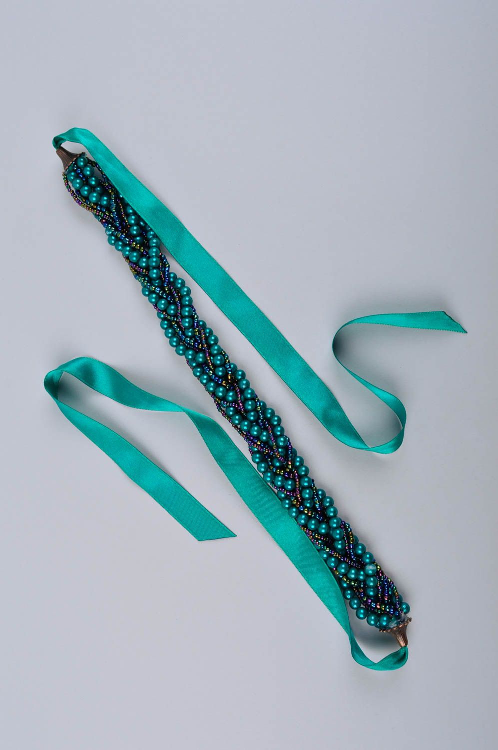 Collier vert Bijou fait main perles de rocaille en plastique Accessoire femme photo 5