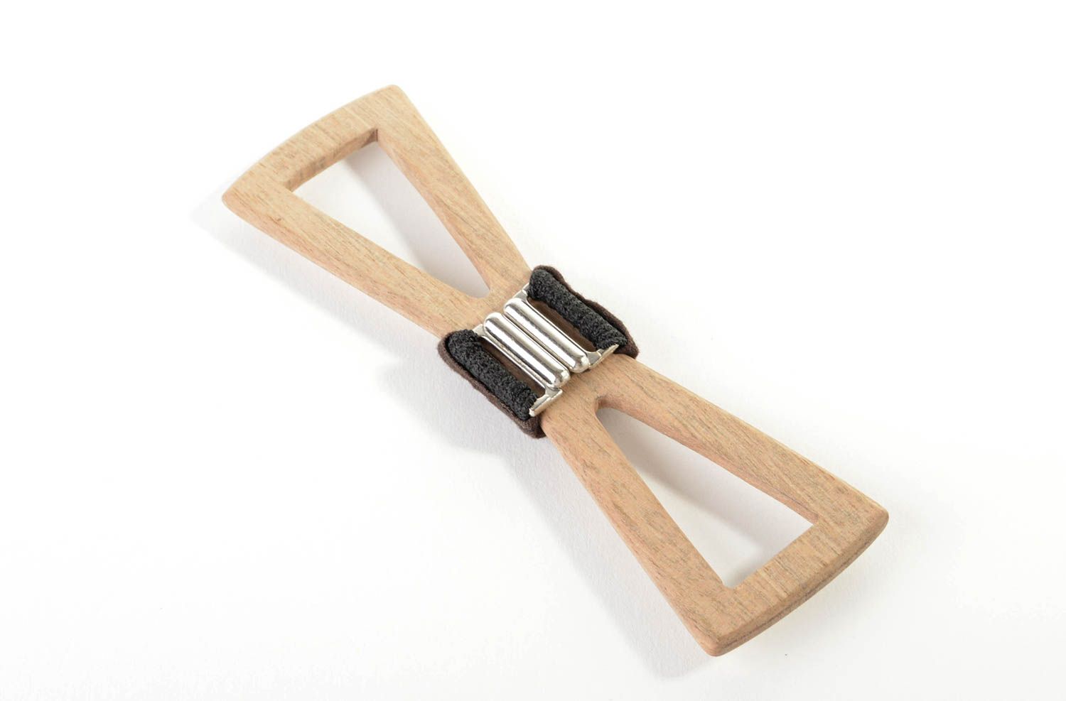 Corbata de moño artesanal de madera accesorio de moda corbata hecha a mano foto 3