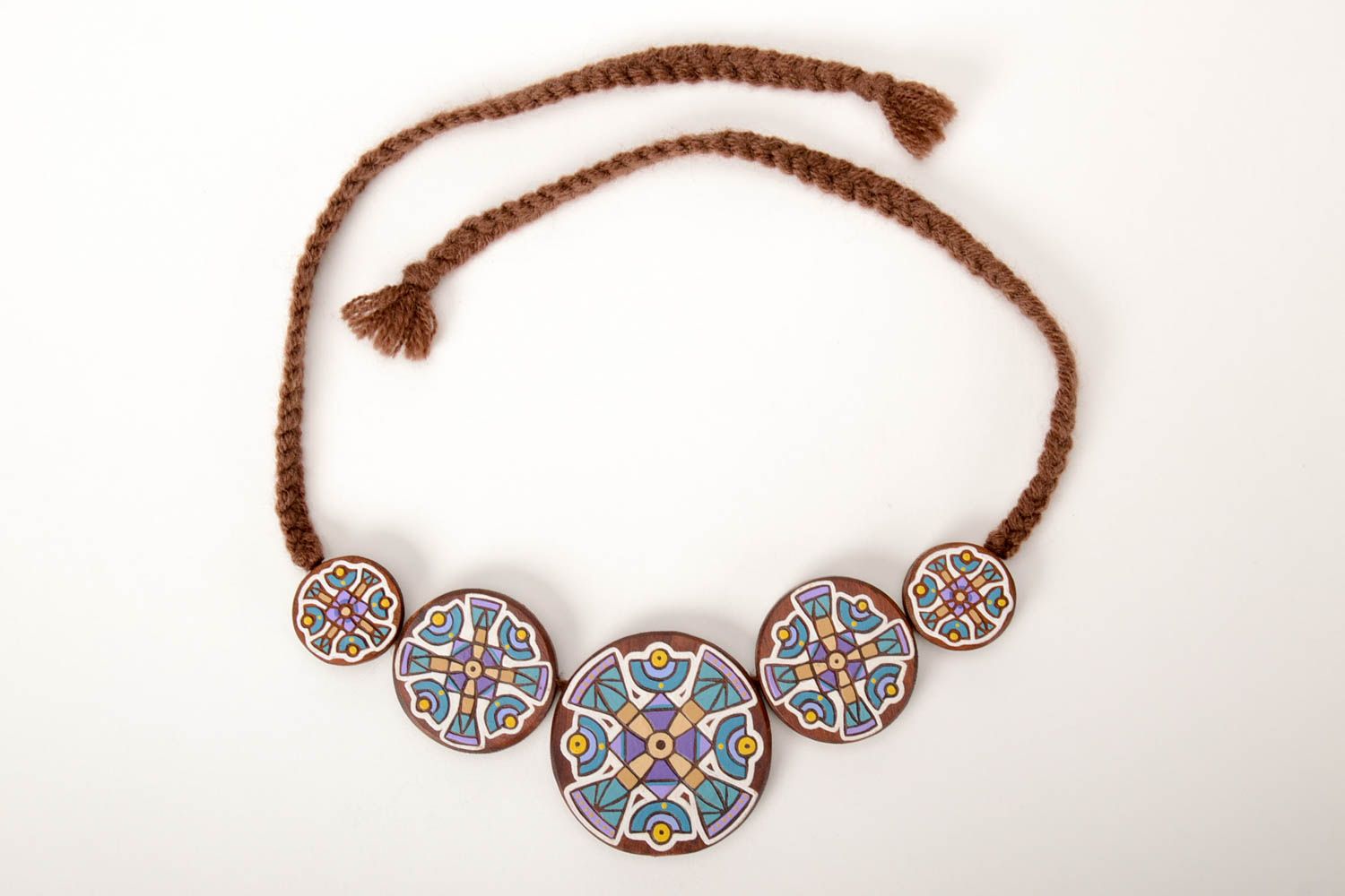 Handmade accessory unusual pendanr wooden pendant gift for girls neck pendant photo 5