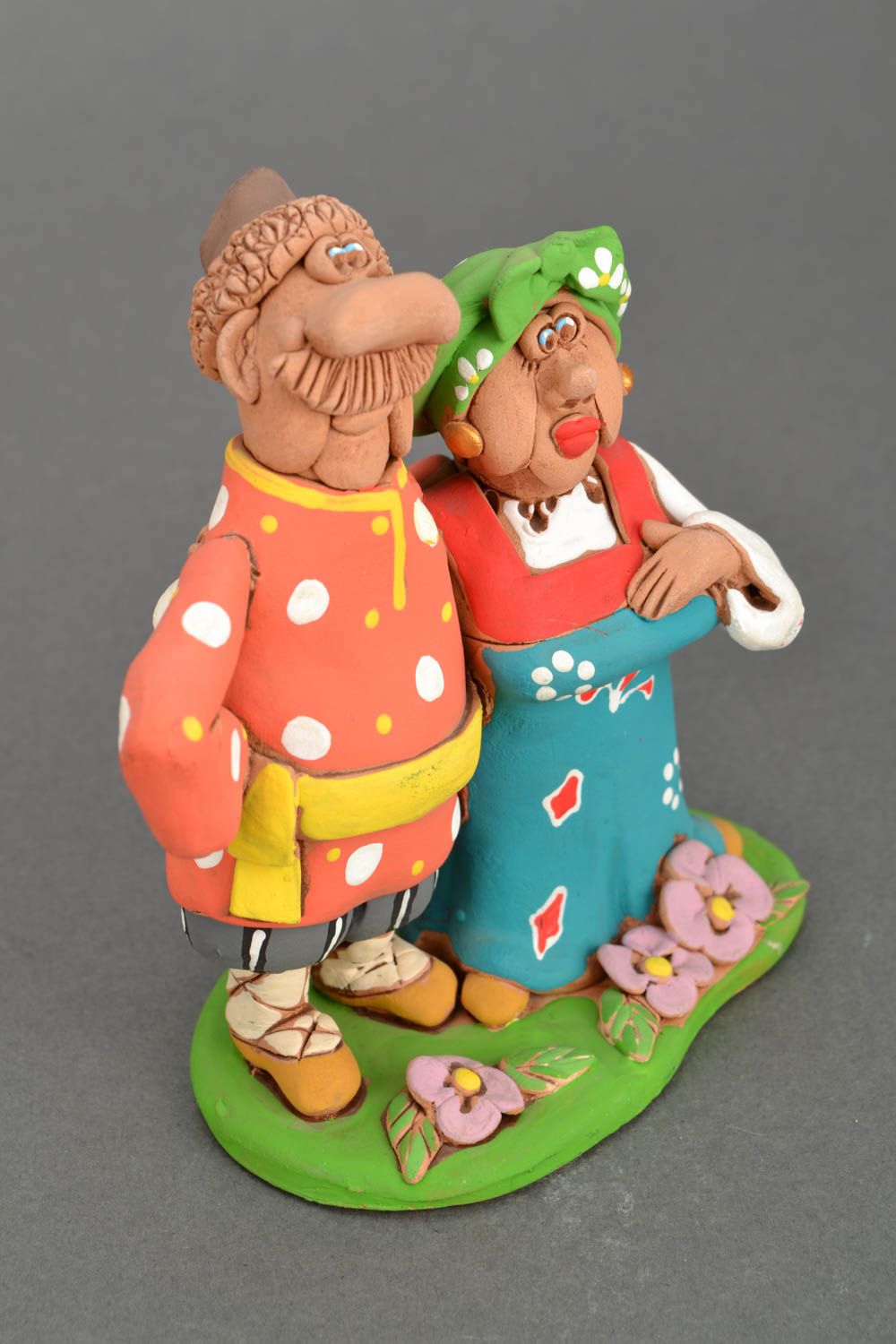Homemade clay statuette Family Couple photo 3