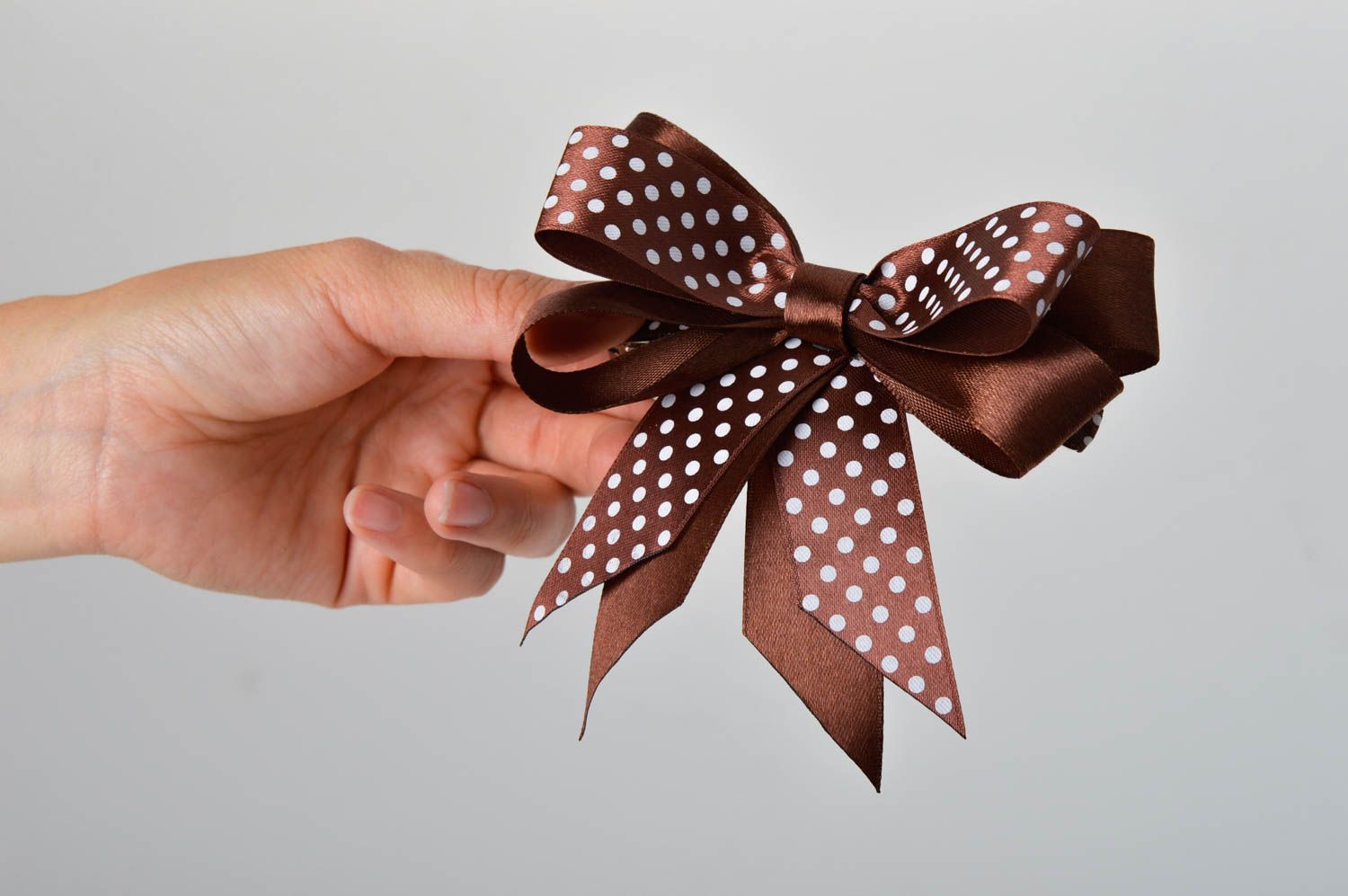 Handmade satin bow barrette satin hair clip for girls designer hair accessories photo 2