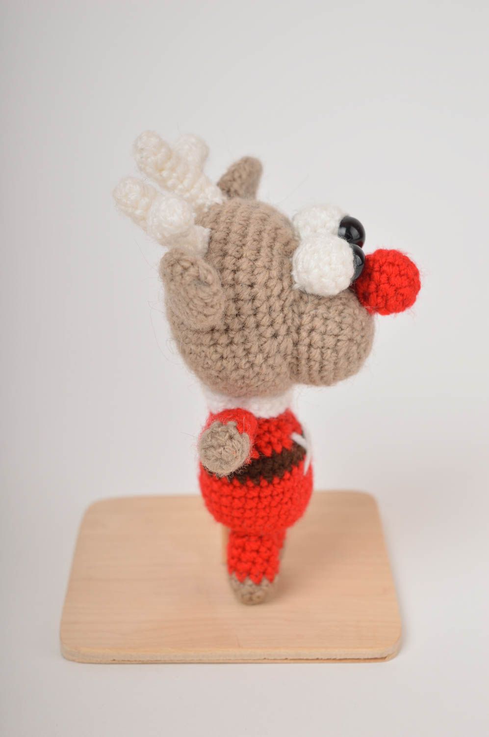 Peluche renne Jouet fait main de Noël tricoté en acrylique Cadeau enfant photo 4