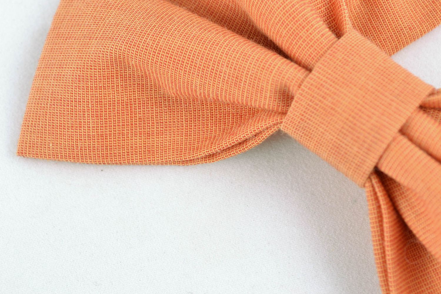 Nœud papillon en coton orange fait main photo 3