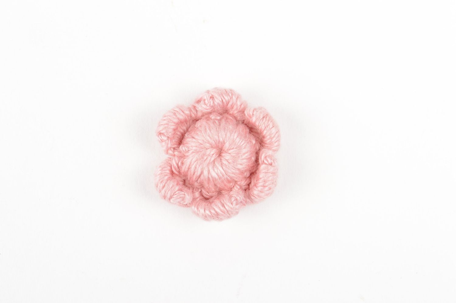 Handmade crocheted flower unusual pink brooch stylish designer fittings photo 3