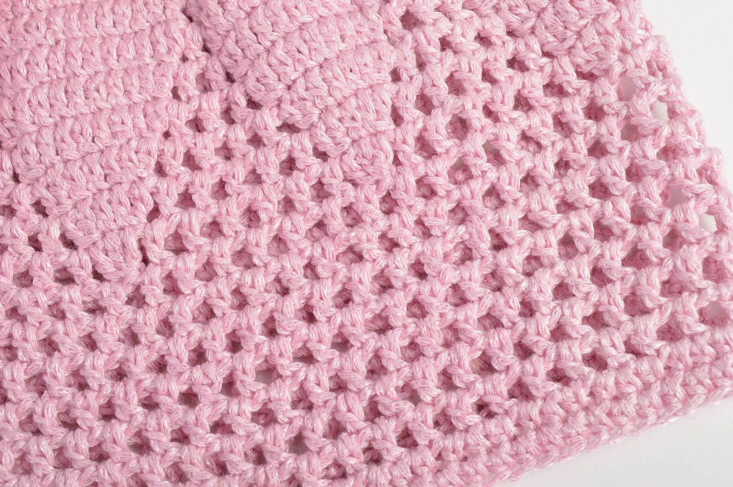 Bonnet tricot fait main Chapeau au crochet Vêtement enfant rose au crochet photo 5