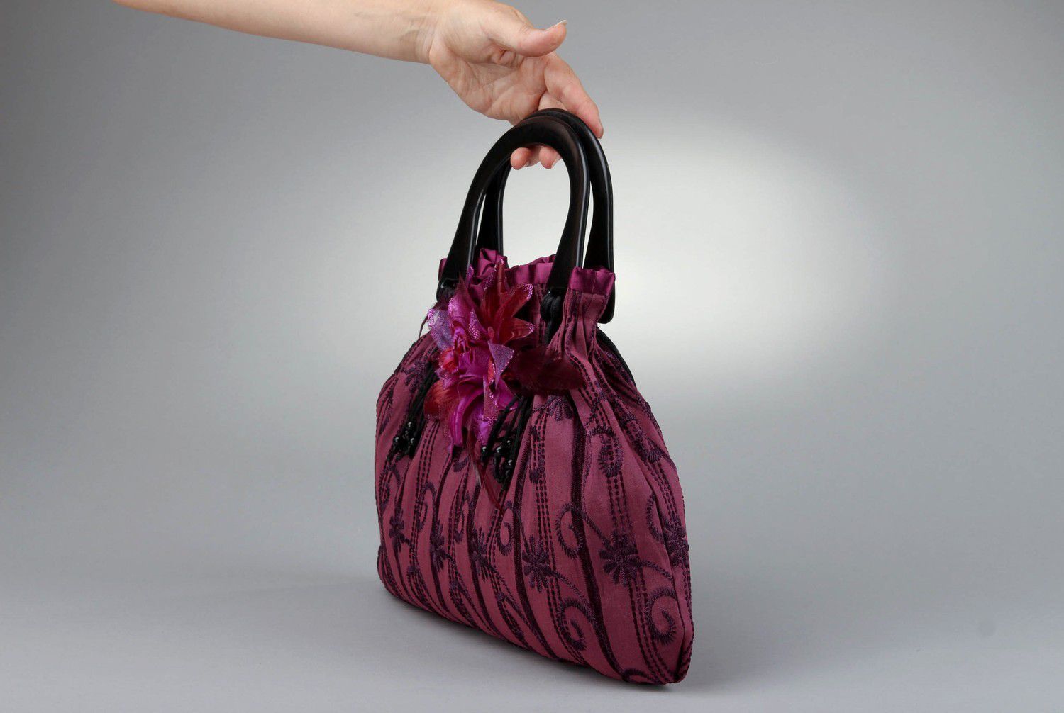 Handgemachte Handtasche aus Textil foto 3