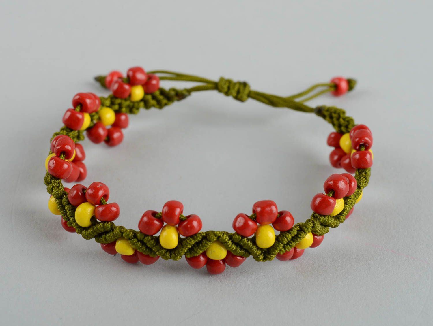 Handmade bracelet designer bracelet textile jewelry unusual accessories photo 3
