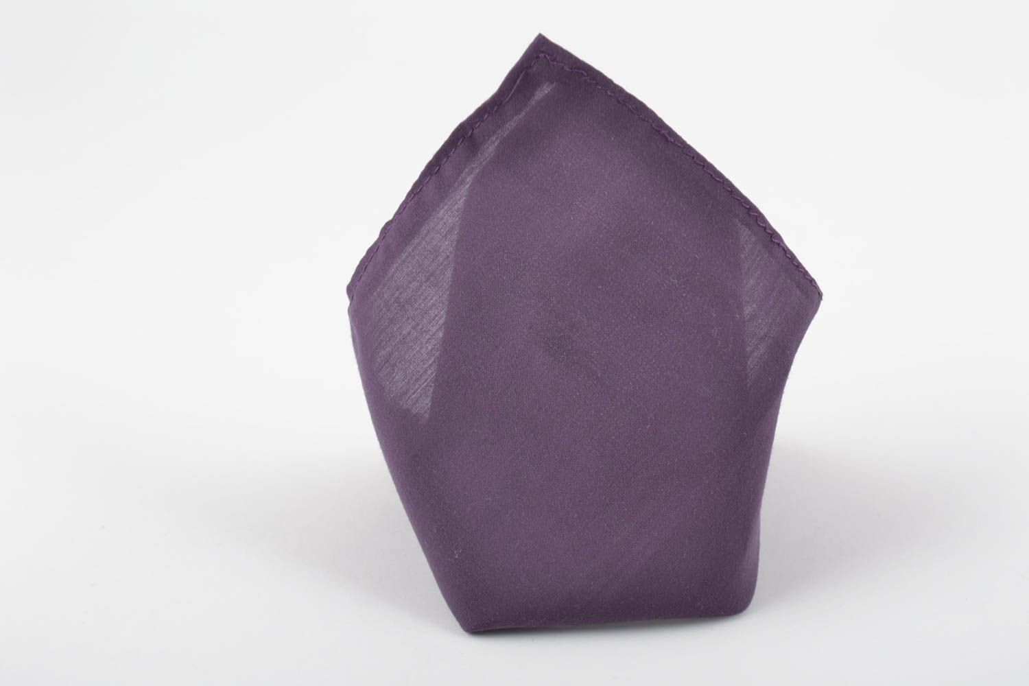 Нагрудный платок из коттона фиолетовый мужской аксессуар ручной работы фото 4