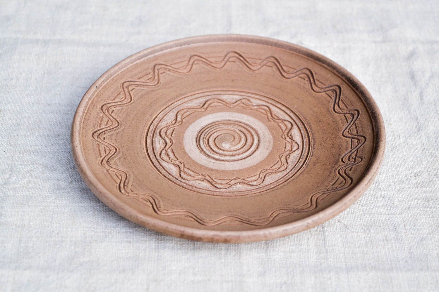 Moderner Teller handgemachter Keramik Teller ungewöhnlich Küche Deko stilvoll foto 4