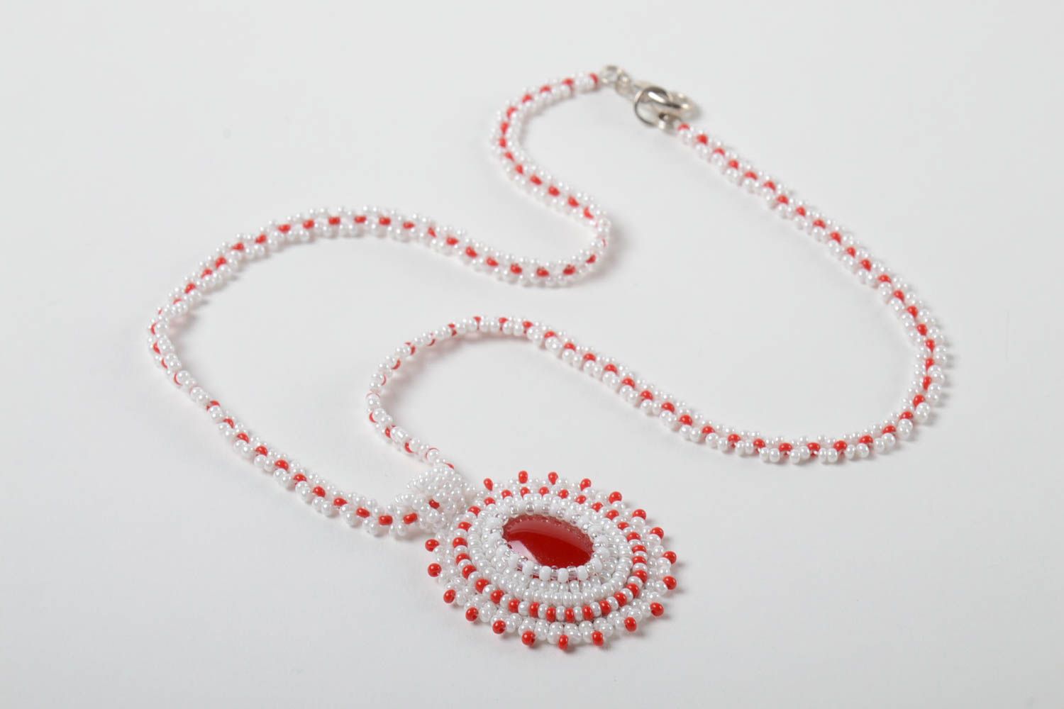 Beautiful handmade beaded pendant stylish neck pendant handcrafted jewelry photo 3